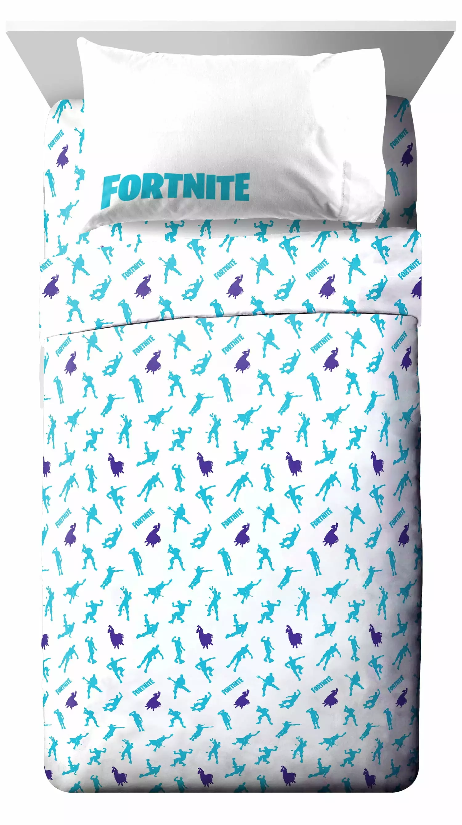 Fortnite Boogie Kids 3-Piece Twin Sheet Set. Microfiber. Blue. Epic Games. Gaming Bedding