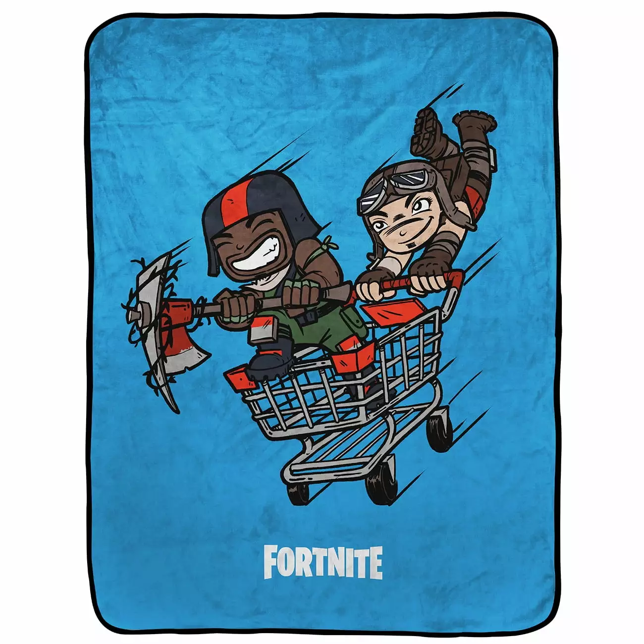 Fortnite Go Go Silk Touch Throw. 40 x 50. Microfiber. Blue. Epic Games. Gaming Bedding