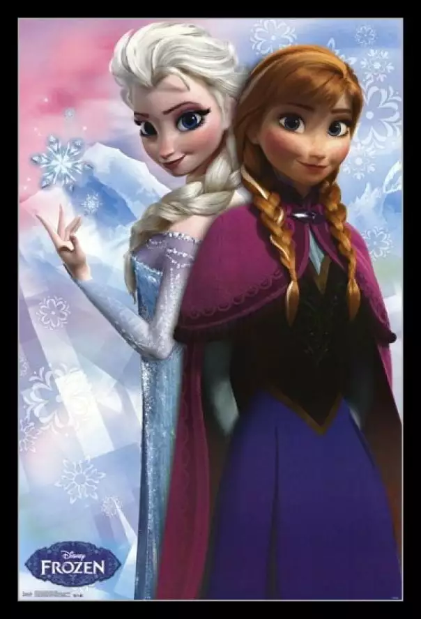 Frozen - Anna & Elsa Laminated & Framed Poster Print (24 x 36)