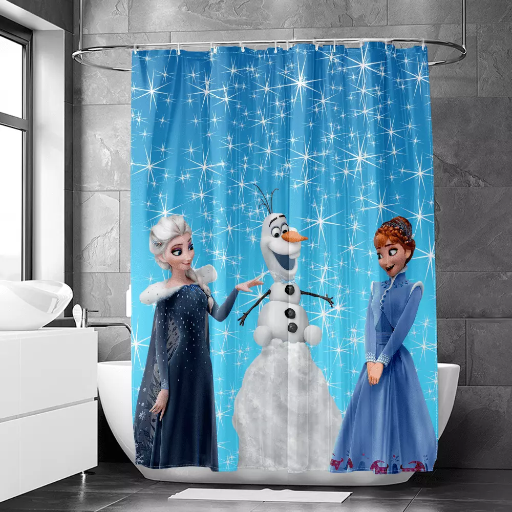 Frozen Shower Curtain. Bath Shower Curtain Waterproof Curtains Bathroom Hooks For Shower Curtain Kids Bathroom Sets