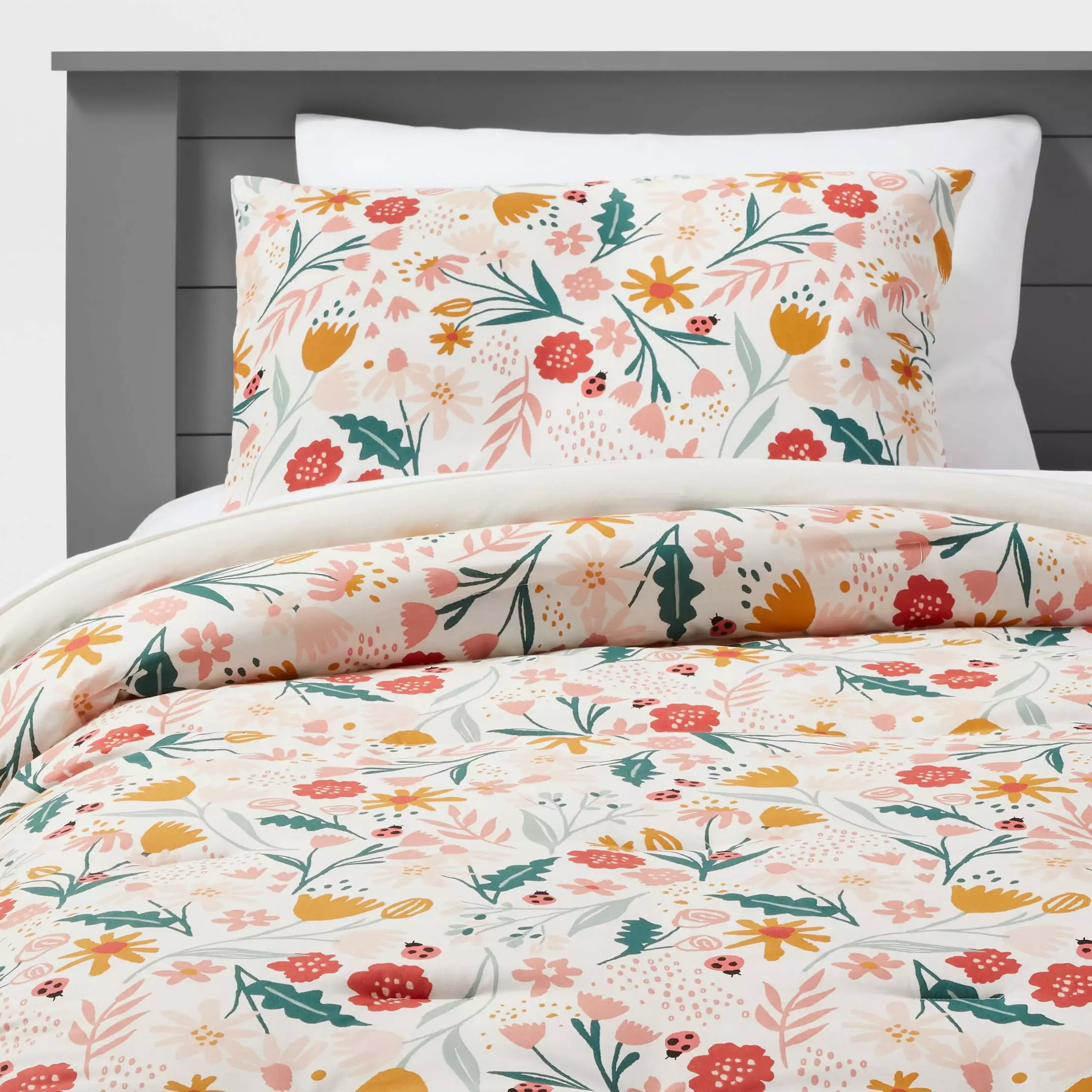 Full/Queen Garden Floral Cotton Kids' Comforter Set -