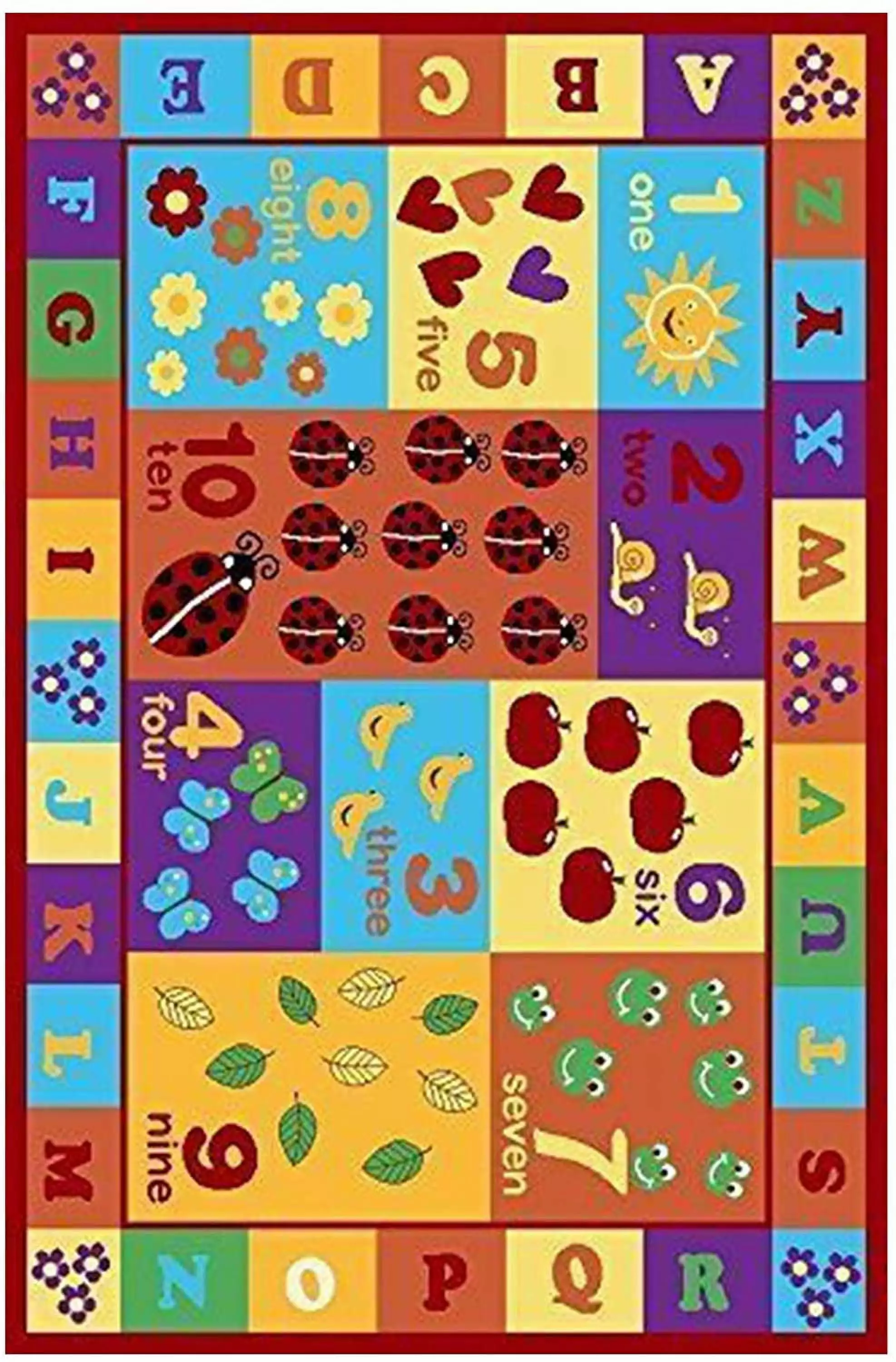 Furnish My Place 740 ABC With Numbers 3'3x5' ABC Area Rug for Kids. Educational Alphabet Letter & Numbers. Anti-Skid Rubber Backing. Multicolor