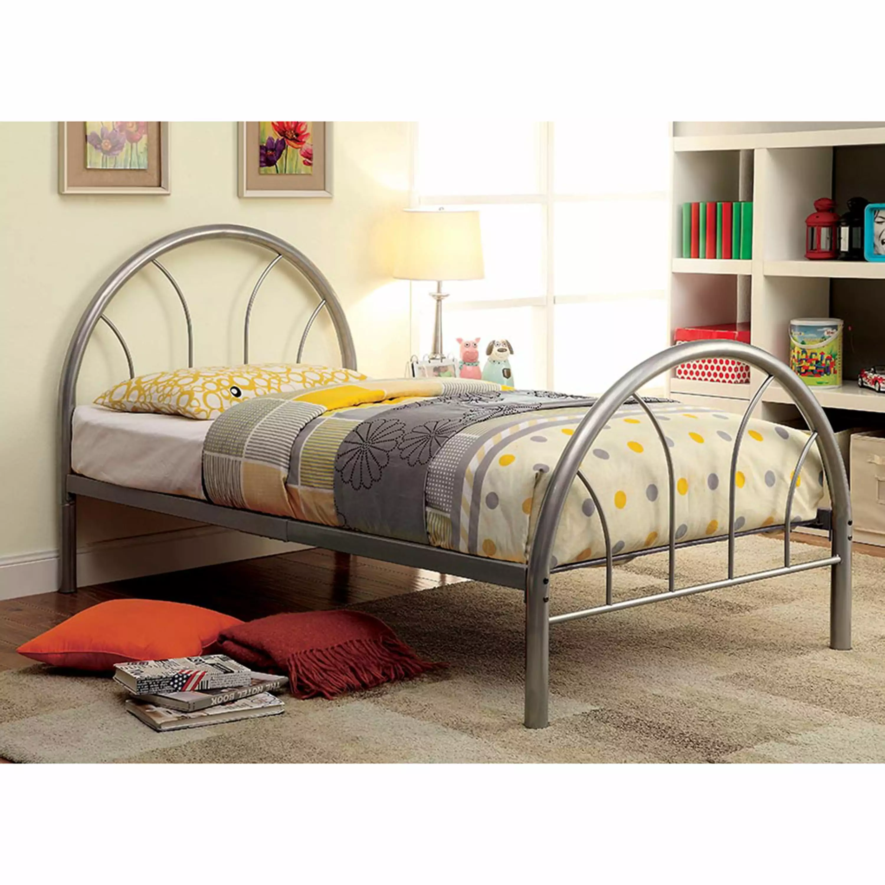 Furniture of America Miko Mattress Ready Metal Silver Full Kids Bed