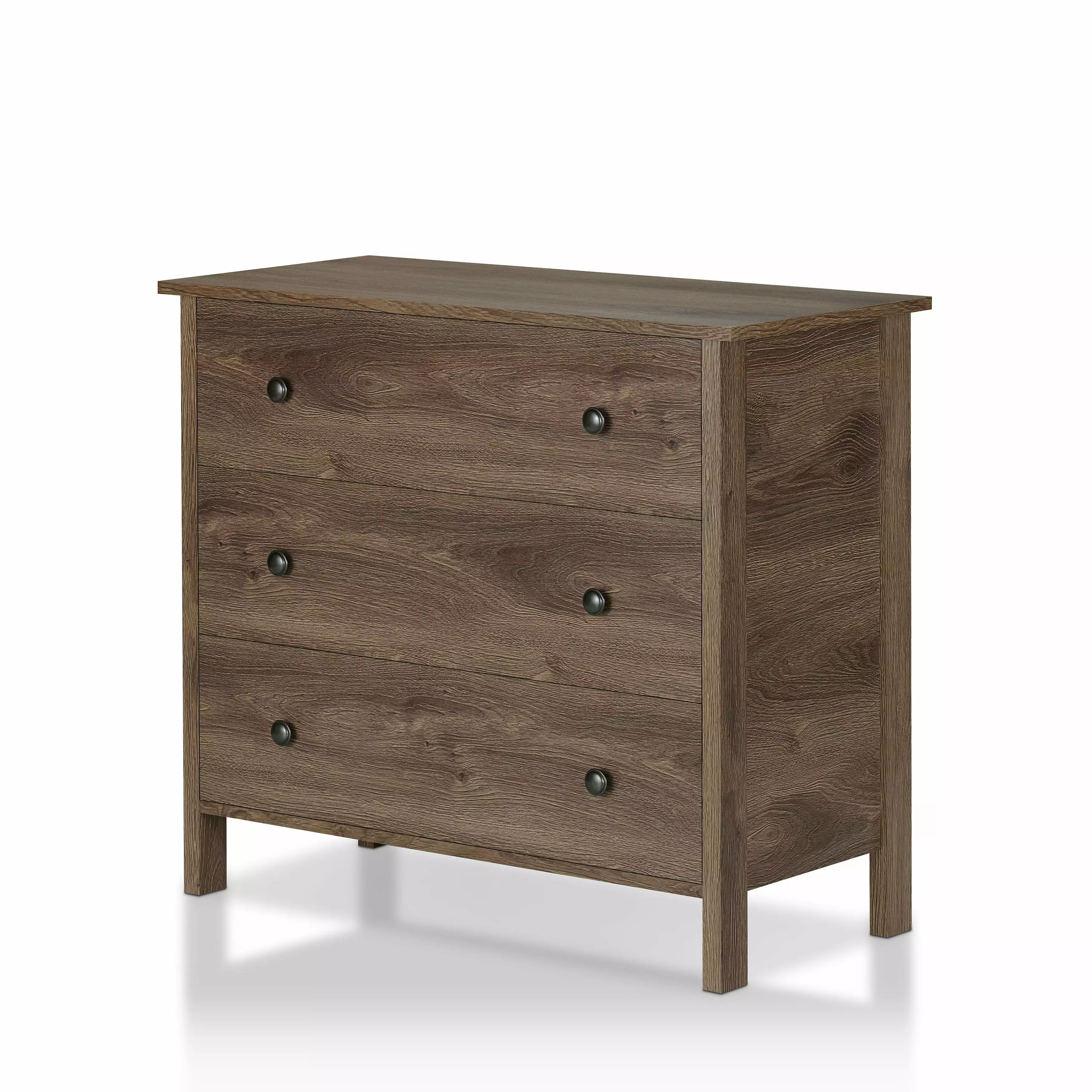 Furniture of America Transitional 3-Drawer Chest Dresser. Brown