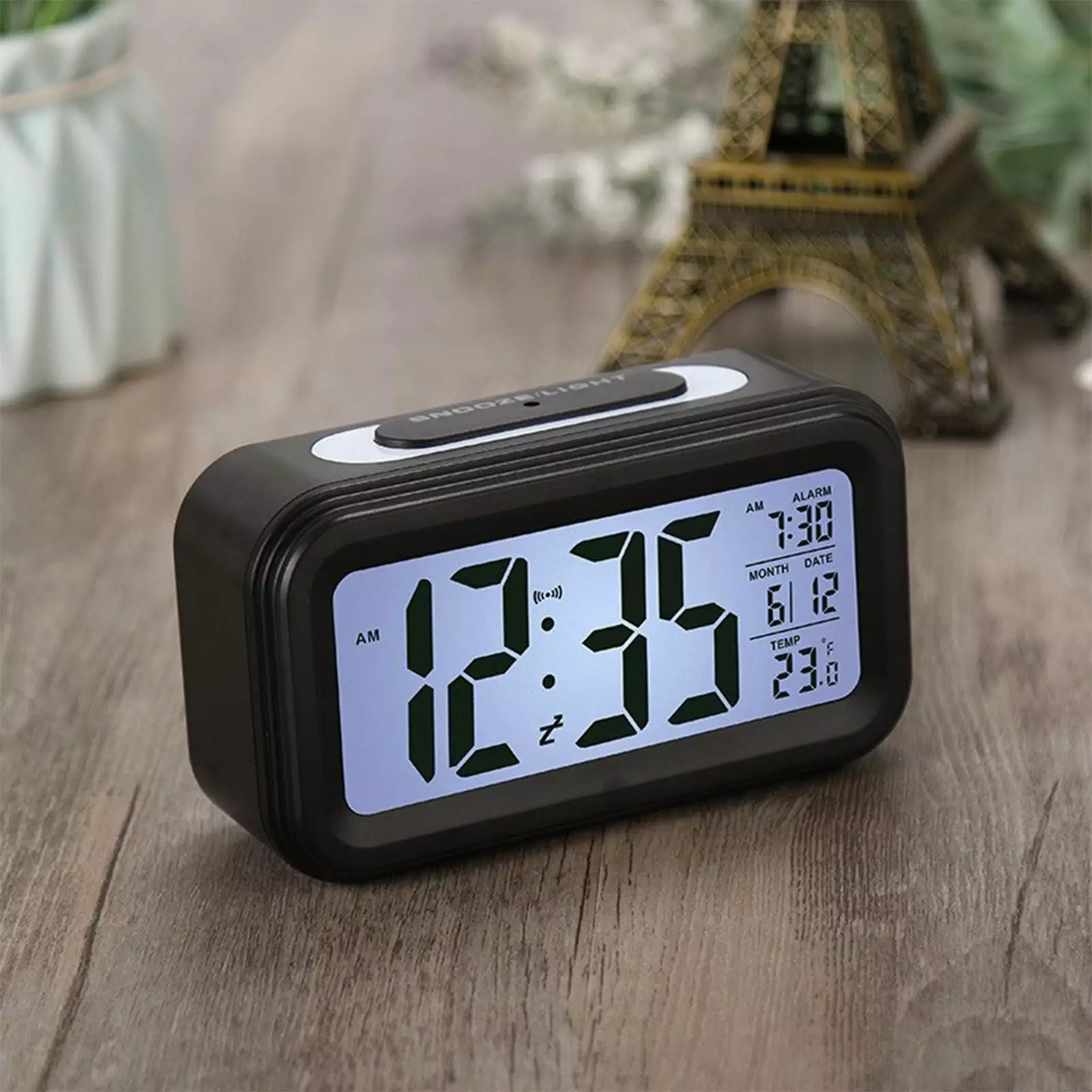 GBSELL Electronic Clock Clearance Digital Alarm Clock with Background Lighting Lcd Display Temperature Monitor Snooze Alarm with Smart Clock Calendar