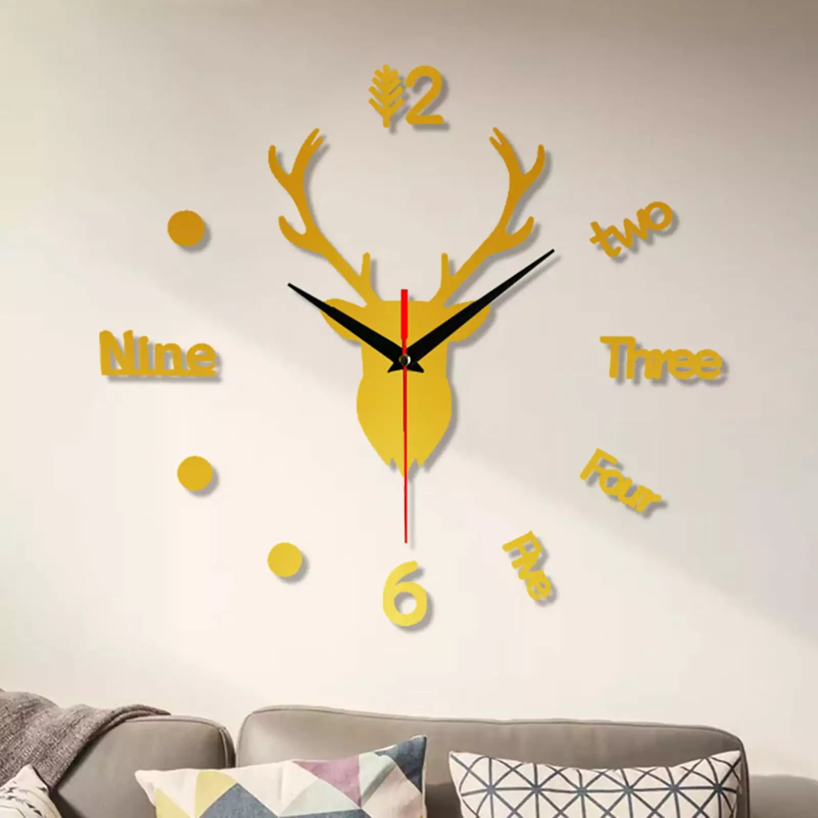 GBSELL Home Clearance Deer Large Wall Clock Gifts for Women Men Mom Dad