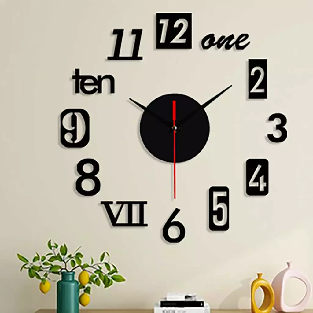 GBSELL Home Clearance Frameless DIY Wall Mute Clock Mirror Surface Sticker Home Office Decor Gifts for Women Men Mom Dad