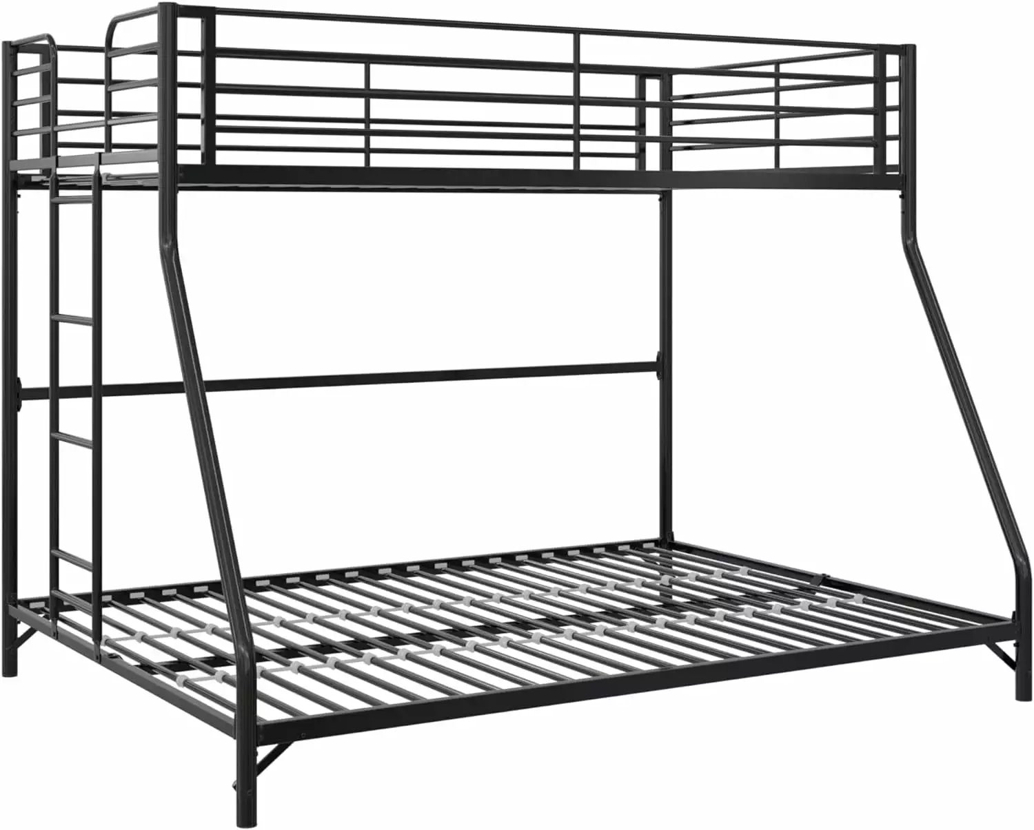 GOURE Daven Easy Assembly Kids Metal Bunk Bed. Twin Over Full. Black