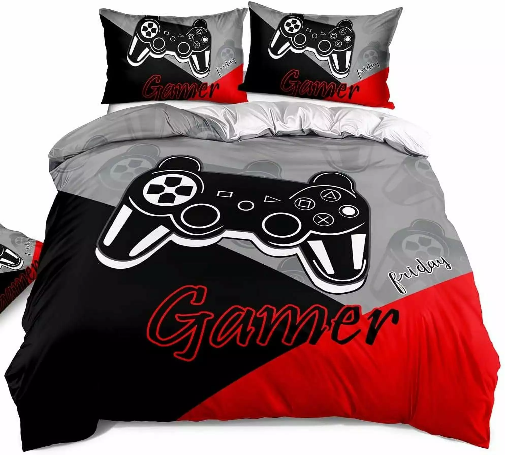 Gamer Bedding Sets for Boys. Gaming Duvet Cover Set Twin Size.Boys Video Games Comforter Cover.Playstation Designs Bed Set for Teen Boys Bedroom.1 Duvet Cover with Pillowcase