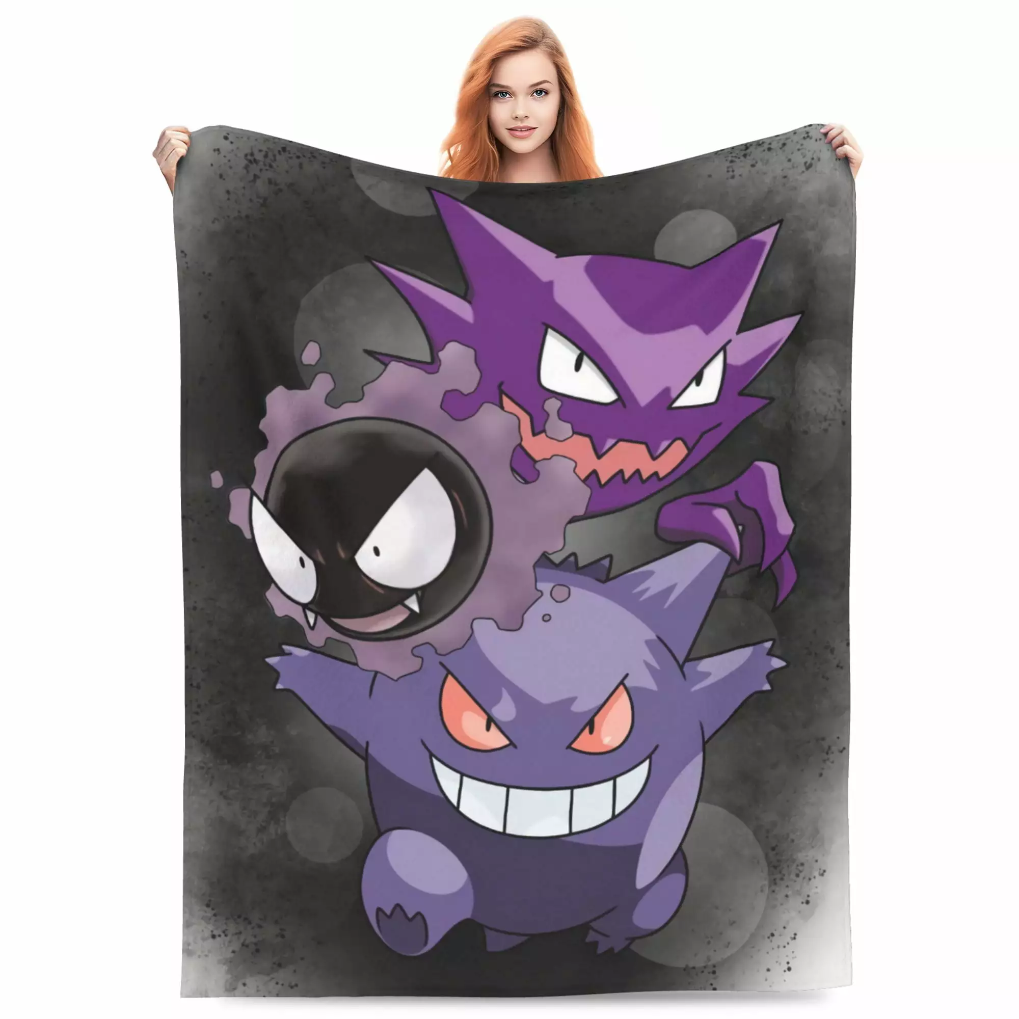 Gengar Cartoon Blanket for Kids Teenager Adult. Ultra Soft Cozy Luxury Fleece Throw Blanket For Couch Bed Sofa. Warm Flannel Blankets Bedding For All Season