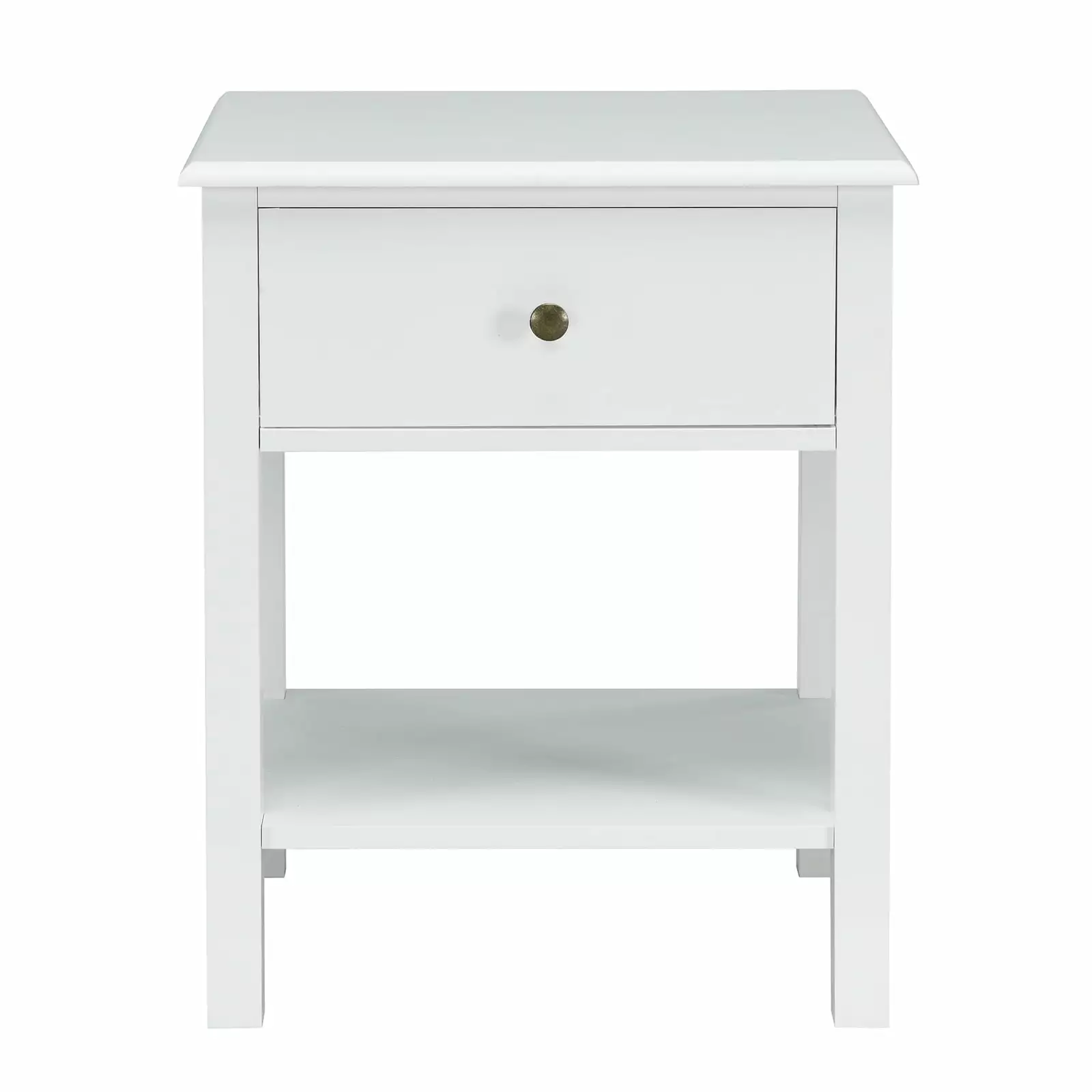 Giantex Nightstand W/Drawer and Shelf. Stable Frame Storage Cabinet for Bedroom. Modern Beside Sofa Accent End Table(1.White)