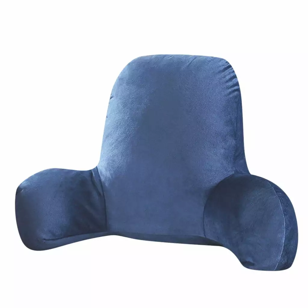 Gift for Him Matoen Reading Pillow Sitting up in Bed Backrest Support Large Adult Back Wedge for Watching TV Sofa Backrest Pillow Size in 20x15x7.8 inches. Blue