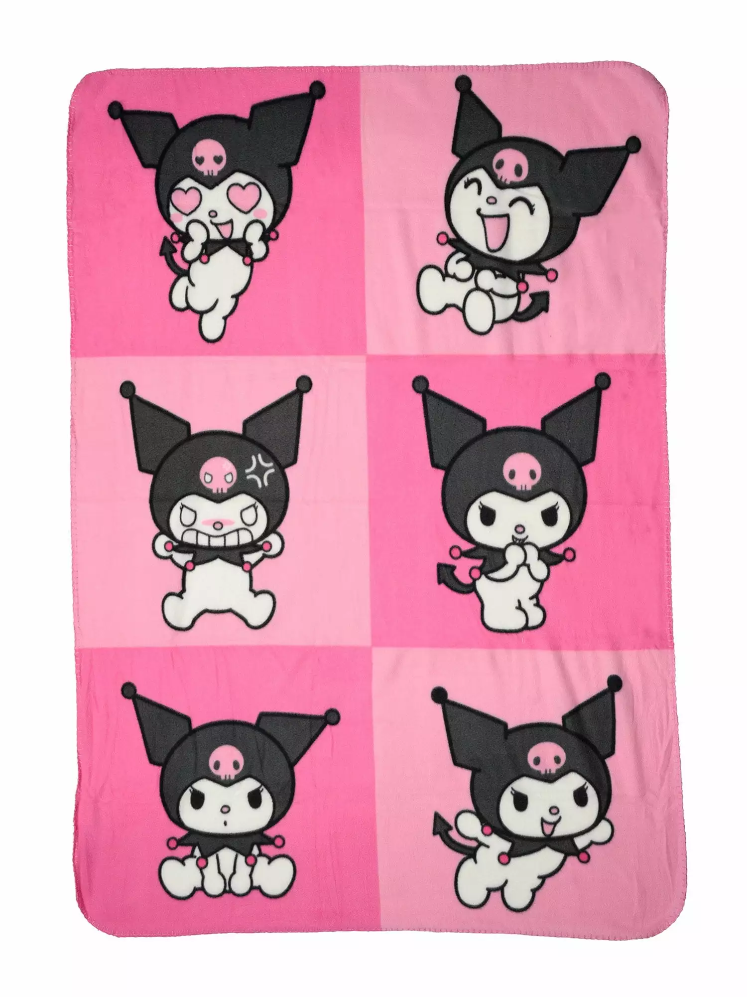 Girls Sanrio Kuromi Throw Blanket 45 x 60 Evil Cute Expressions Pink