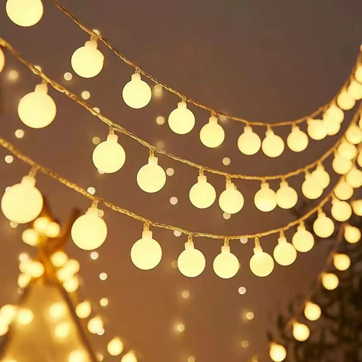 Globe String Lights.20Ft 40LEDs Hanging Fairy Lights Battery Operated Waterproof Christmas Lights Indoor Outdoor for Tent Bedroom Patio Party