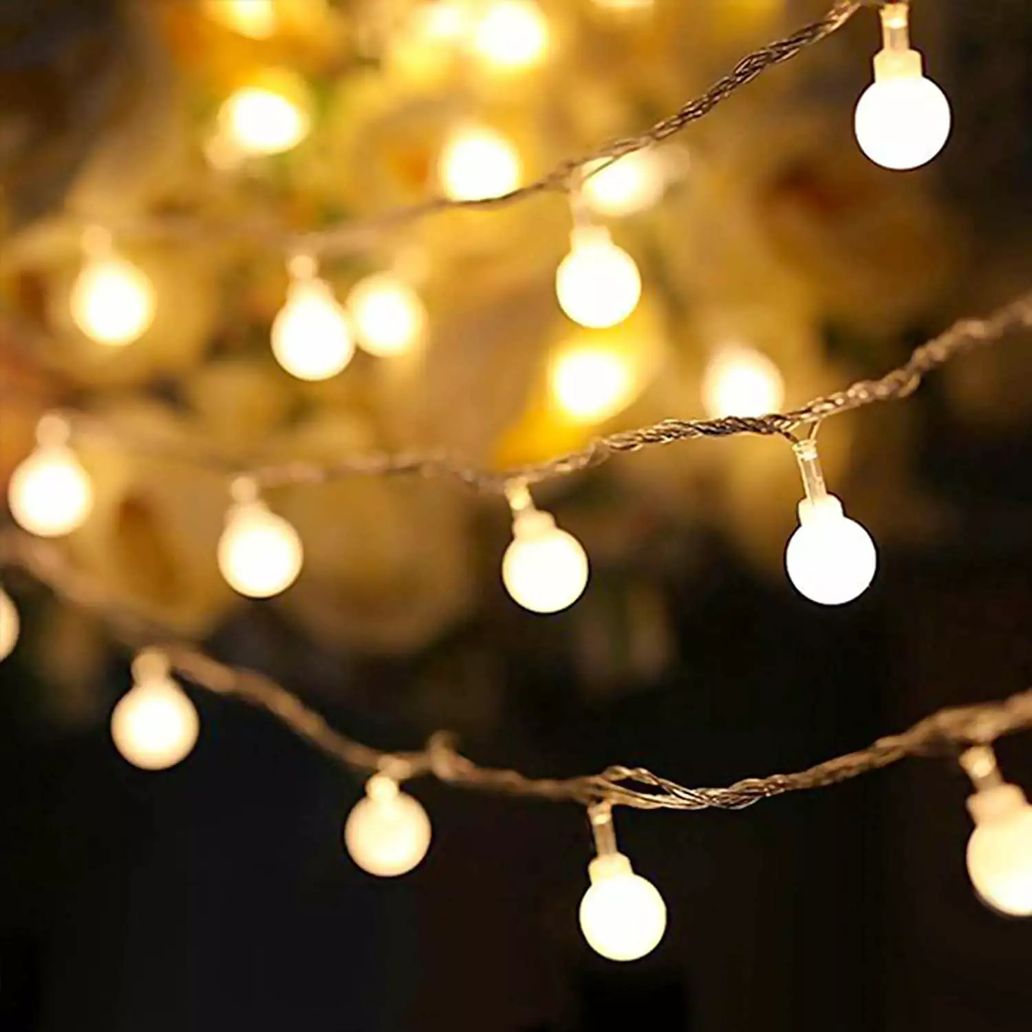 Globe String Lights 33ft 70 Led. Indoor String Lights Bedroom. 8 Modes Fairy Lights Plug in. Extendable Outdoor Decorative Lights