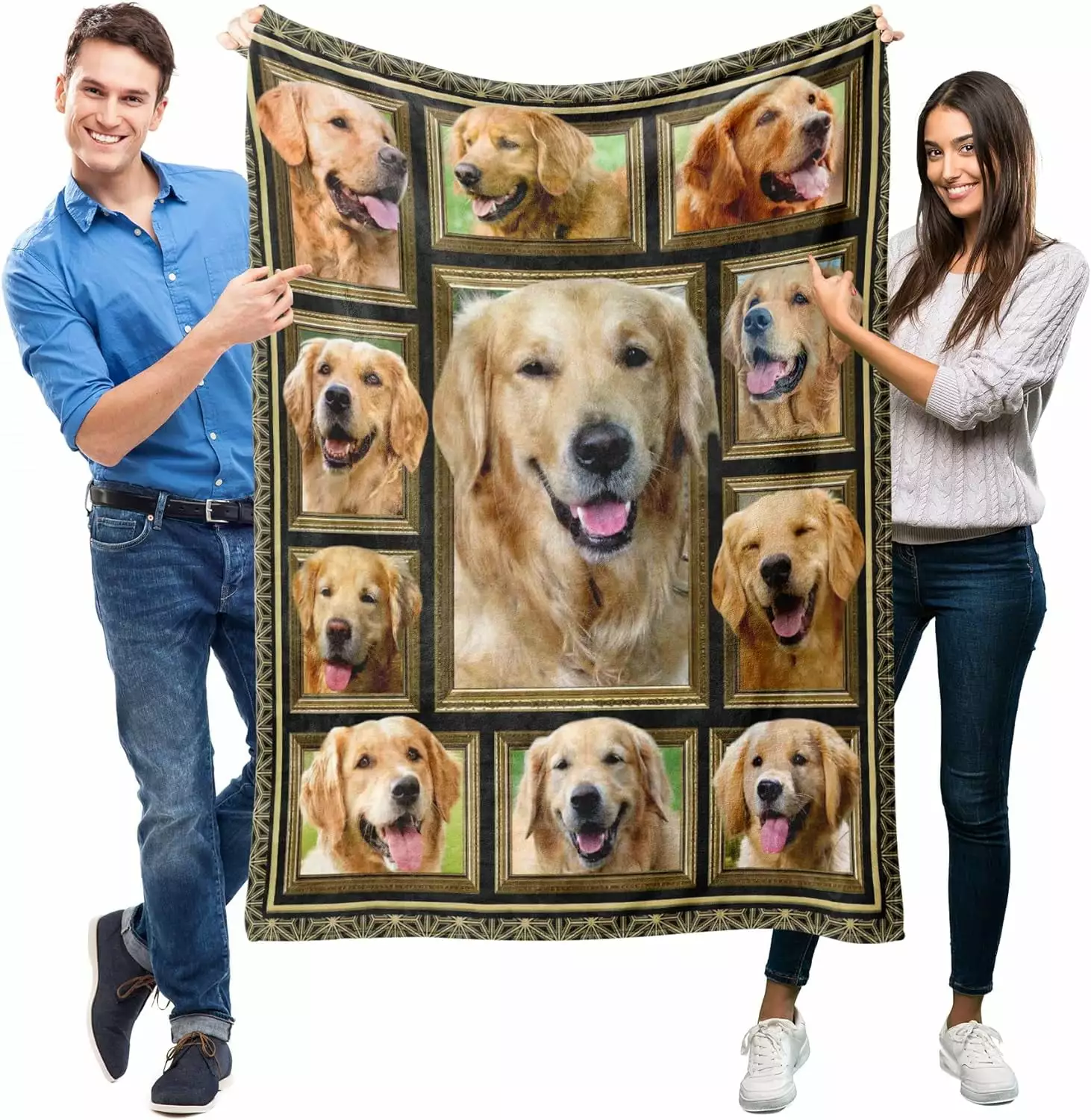 Golden Retriever Blanket for Kids Boys Girls. Golden Retriever Gifts for Dog Lover. Super Soft Fuzzy Dog Throw Blanket Golden Retrievers Print Plush Gift for Birthday Christmas 40x50 inch