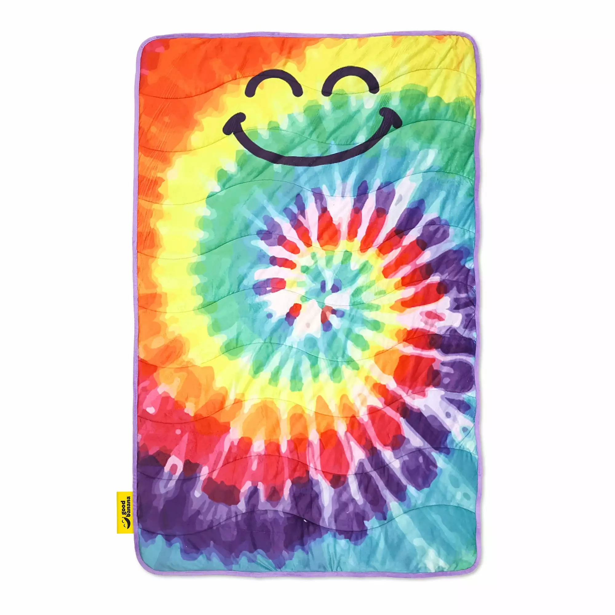 Good Banana Kids' Tie Dye Weighted Blanket- Cozy. Thick. Soft. Cloud-like Coral Fleece. Even Weight Dispersion. 5 lbs. Durable Grid Stitching. Whole-Body Comfort