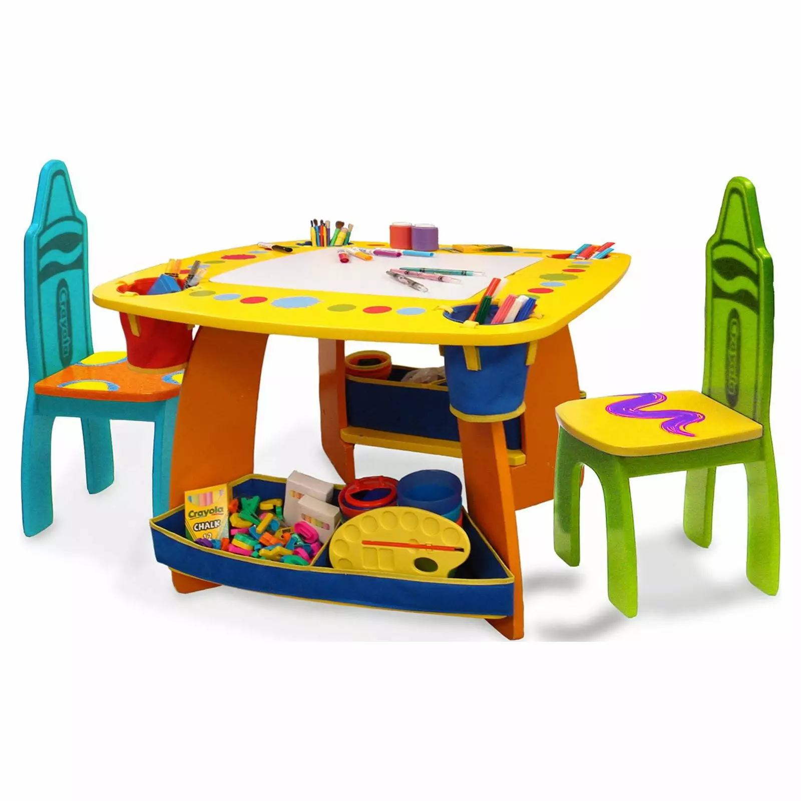 Grow'n Up Crayola Kids Wooden Multi Color Table & Chair Set - Recommended for Age Group 3 to 8