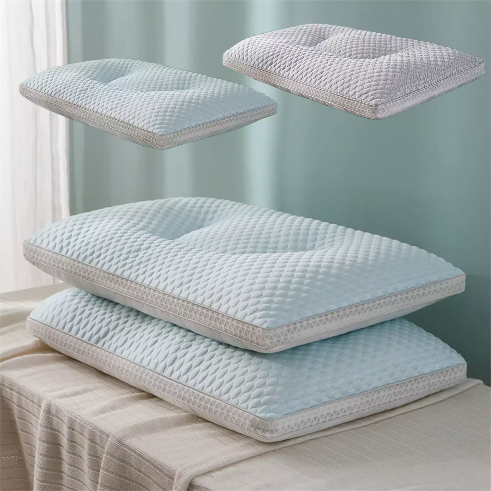 Hkapeg Memory Foam Pillows. Coolng Pillows for Sleeping. Adjustble Loft Bed Firm or Soft Pillows for Side. Back. Stomach. Hot Sleepers