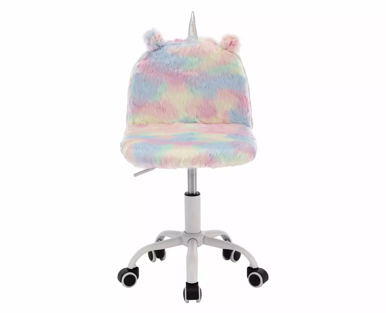 Guyou Cute Fuzzy Kids Chair. Faux Fur Rolling Swivel Children Desk Chair. Adjustable Student Task Chair Vanity Chair with Unicorn Shaped Back for Bedroom Living Room Study Room Kids Room . Colorful