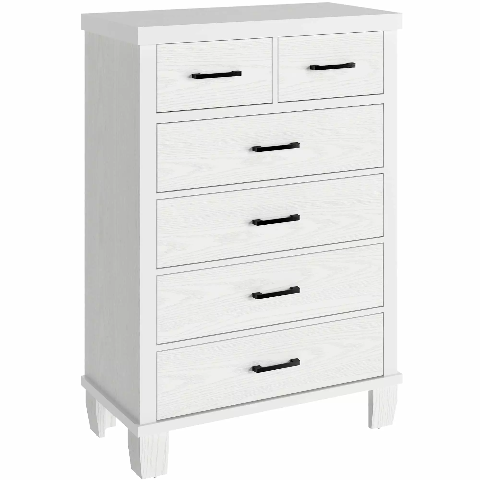 GymChoice White Dresser for Bedroom 6 Drawer Dressers & Chests. Vintage Design Wood Drawer Dresser Chest of Drawers for Closet. Living Room. Hallway. Nursery. Kids Bedroom