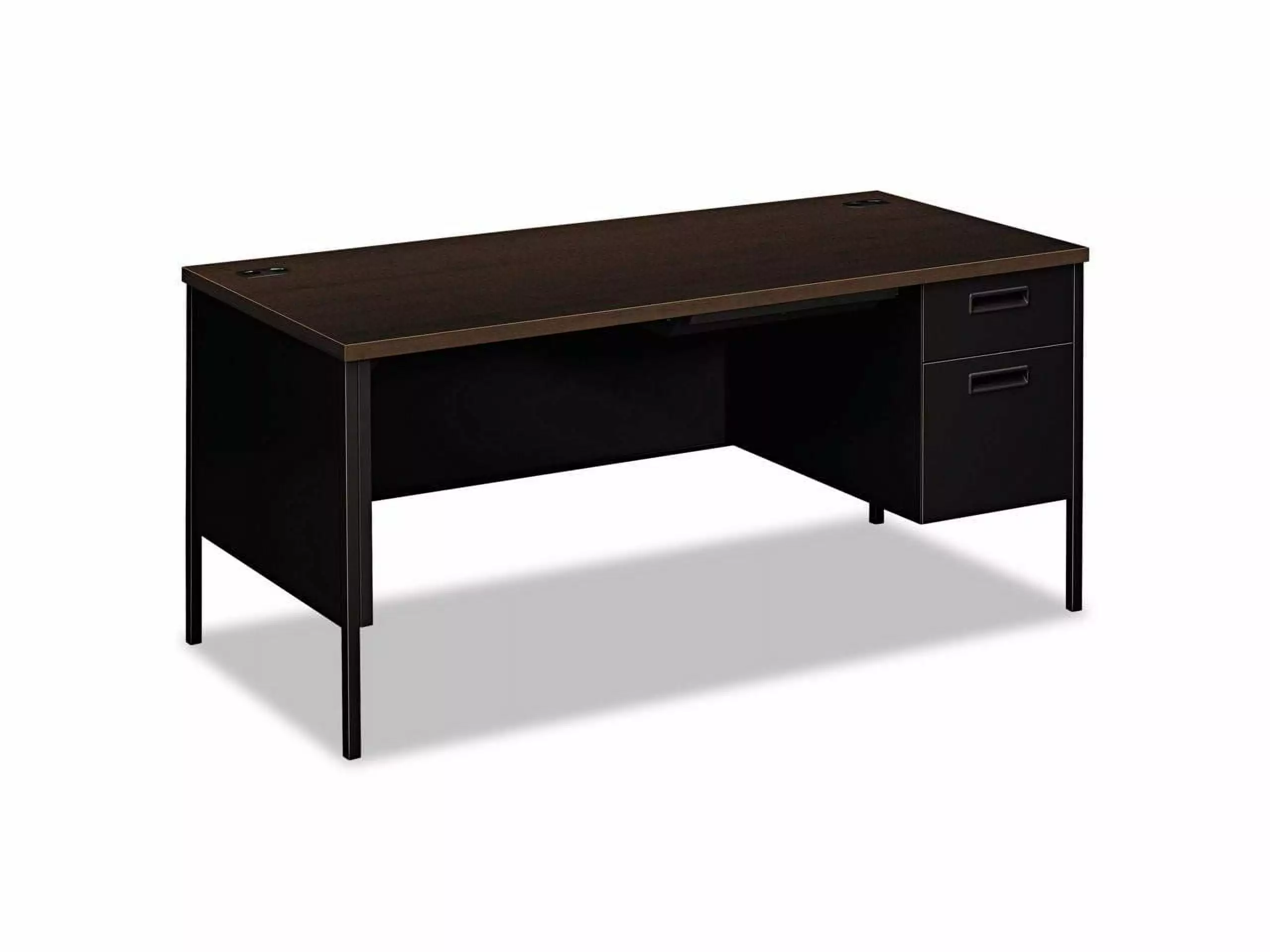 HON Metro Classic Right Pedestal Desk. 66w x 30d. Mocha/Black