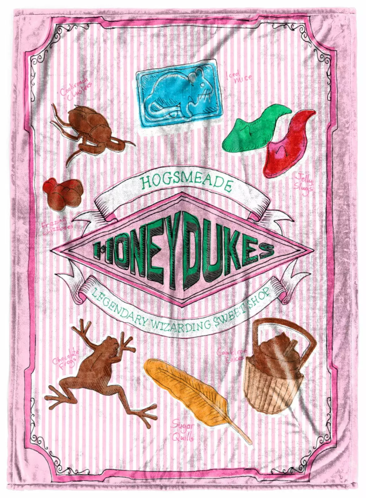 Harry Potter Honeydukes Pink 50x70 inch Silk Touch Throw. 100% Microfiber