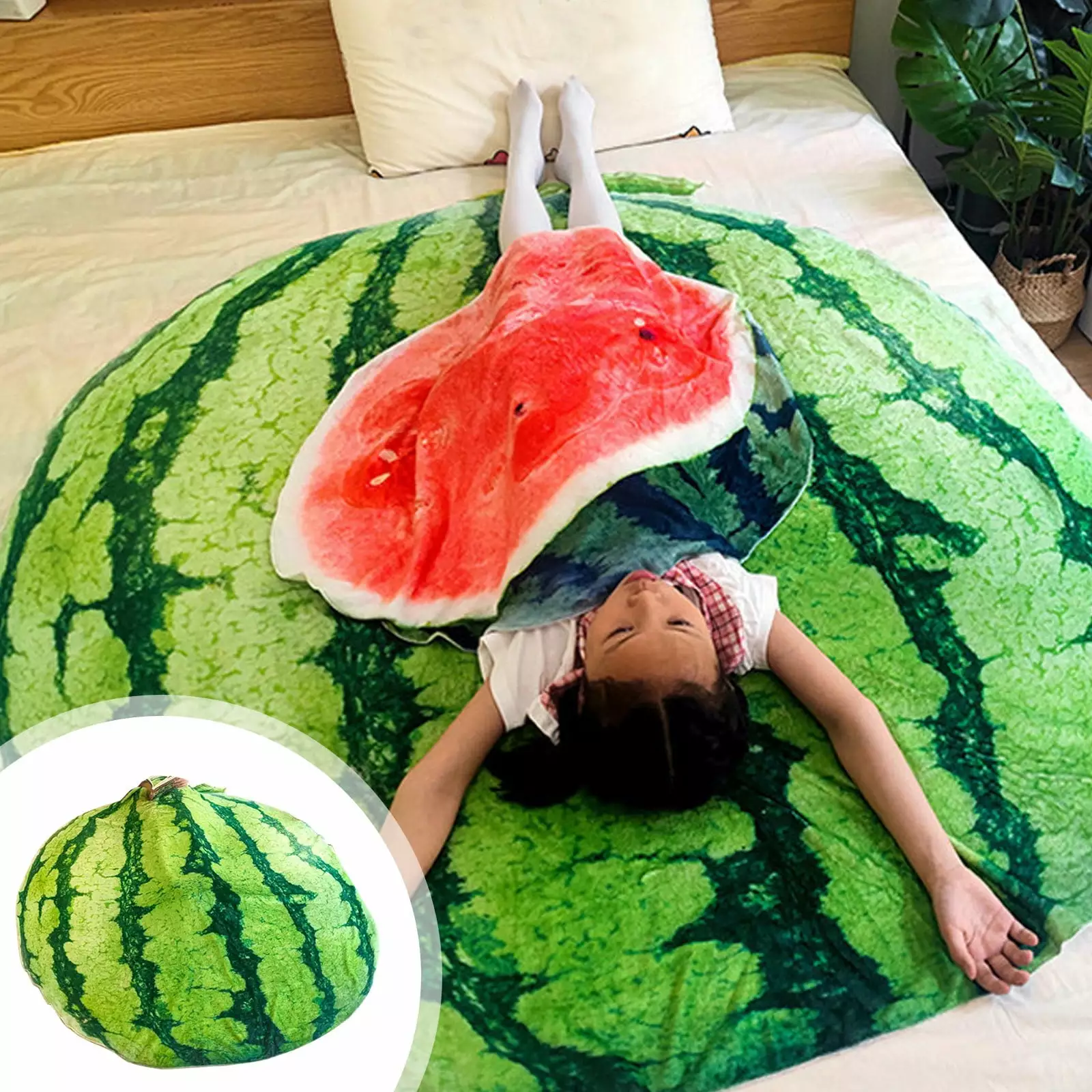 Hgallory Fruit Theme Kid Summer Blankets. Flannel Throw Blankets for Children Air Conditioning Blanket. 1PC. 32x32. Cute Watermelon Pattern