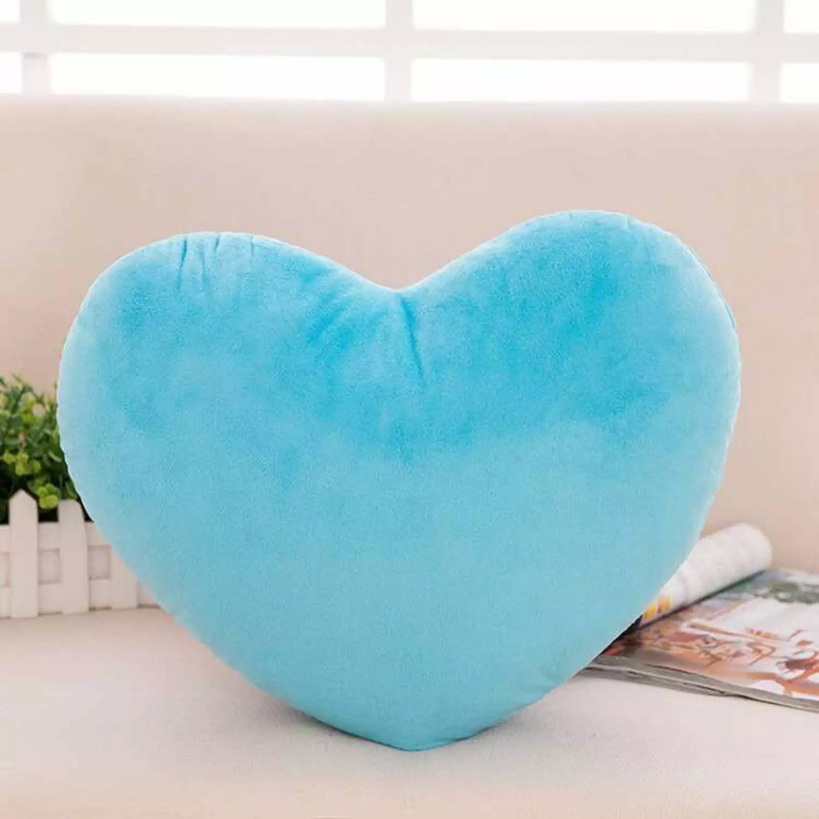 Hgallory Soft Heart Shaped Pillow 16x16 Short Plush Love Decorative Pillows. Plush Cushion Room Decor Throw Pillow for Couch Bed Good Gift for Childrens Day