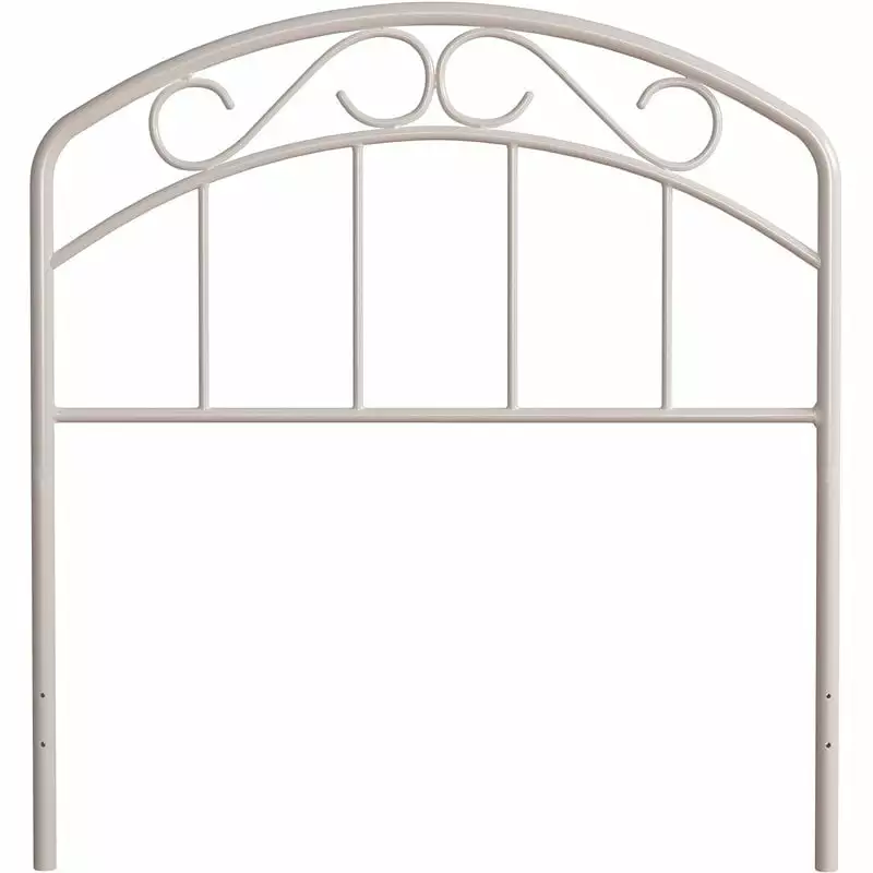 Hillsdale Furniture Jolie Arched Scroll Metal Twin Headboard in Textured White