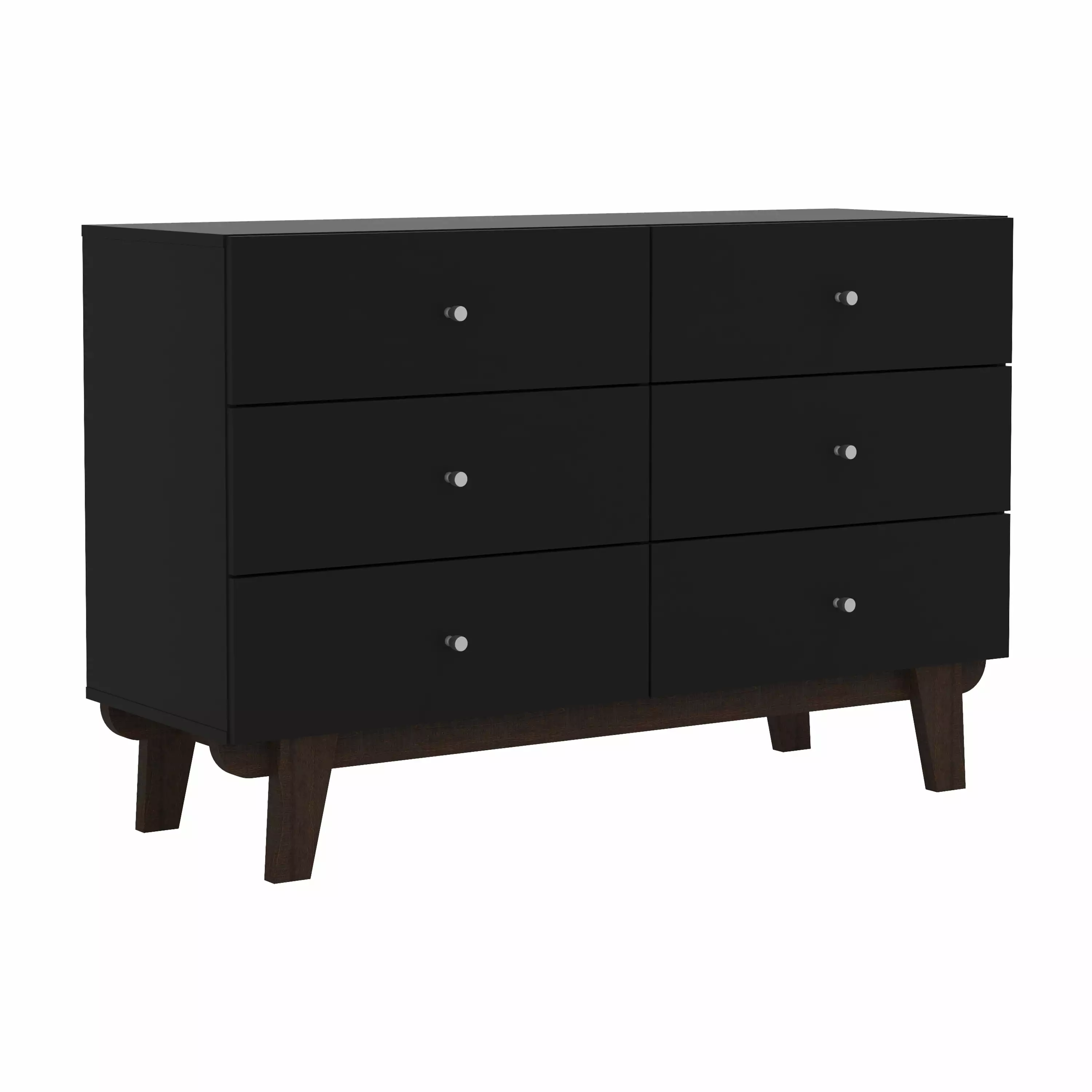 Hillsdale Kincaid 6-Drawer Modern Wood Dresser in Matte Black