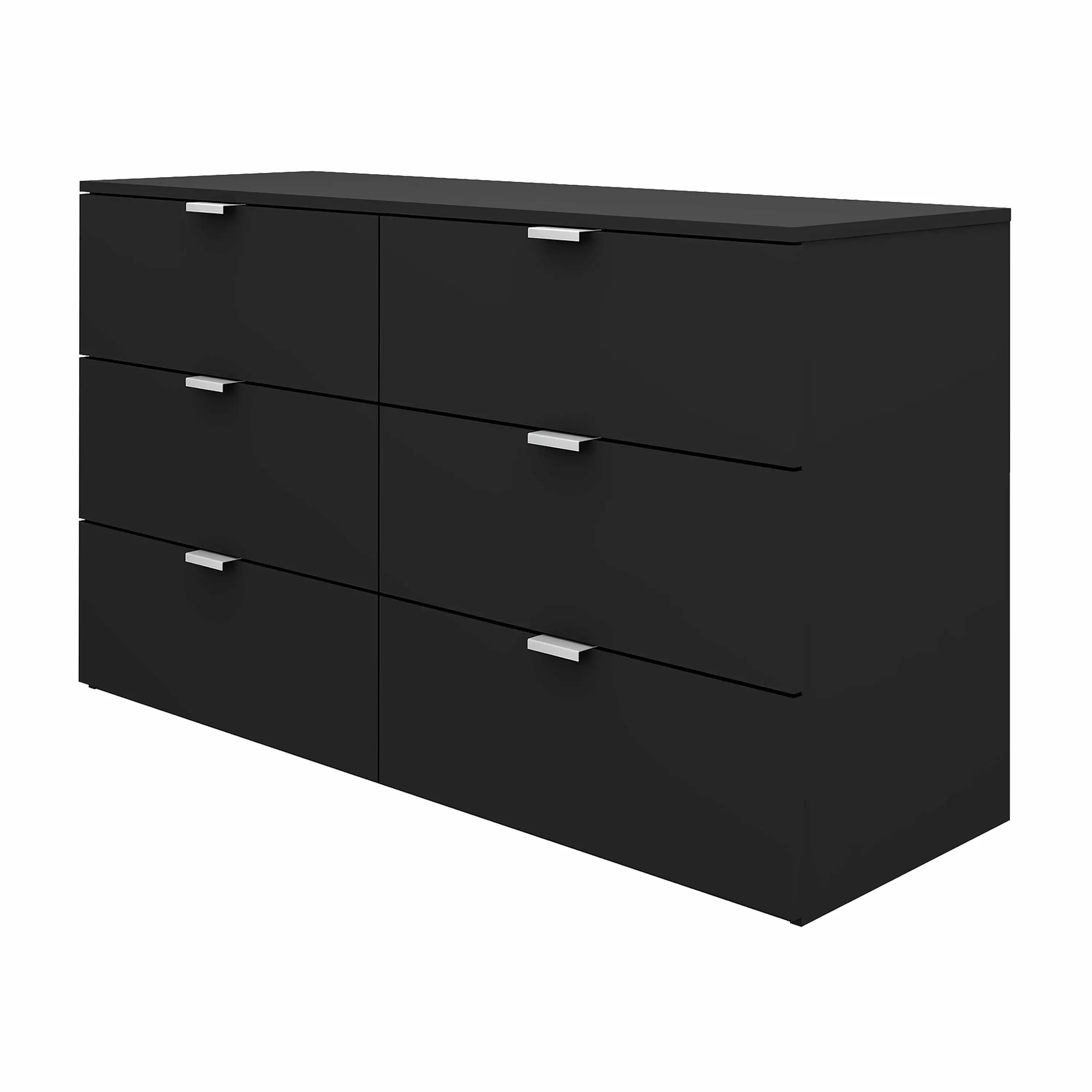 Hillsdale Living Essentials Delmar Wood 6 Drawer Dresser. Matte Black