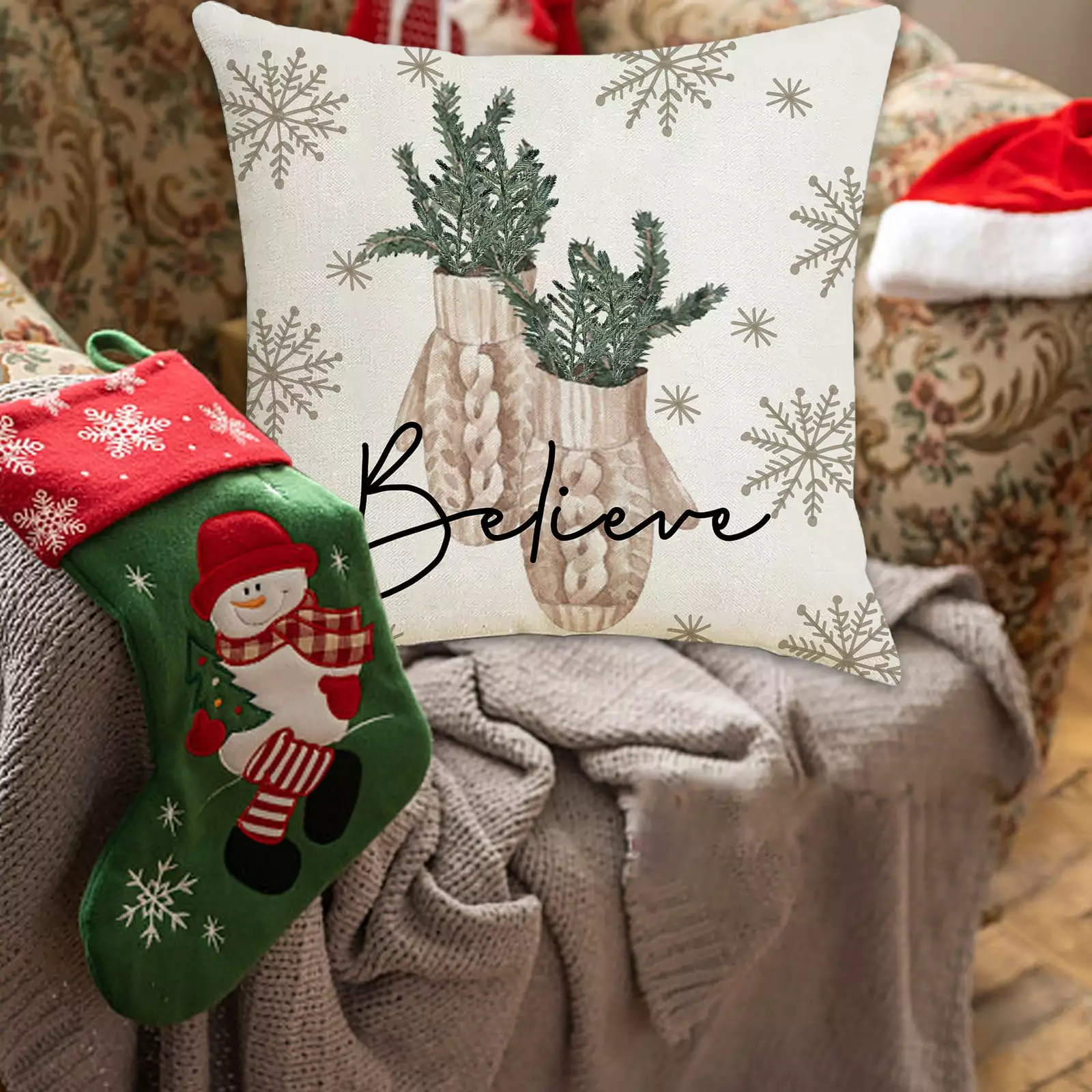 Holiday products in Clearance Christmas Throw Pillowcase Sofa Cushion Back Pillowcase