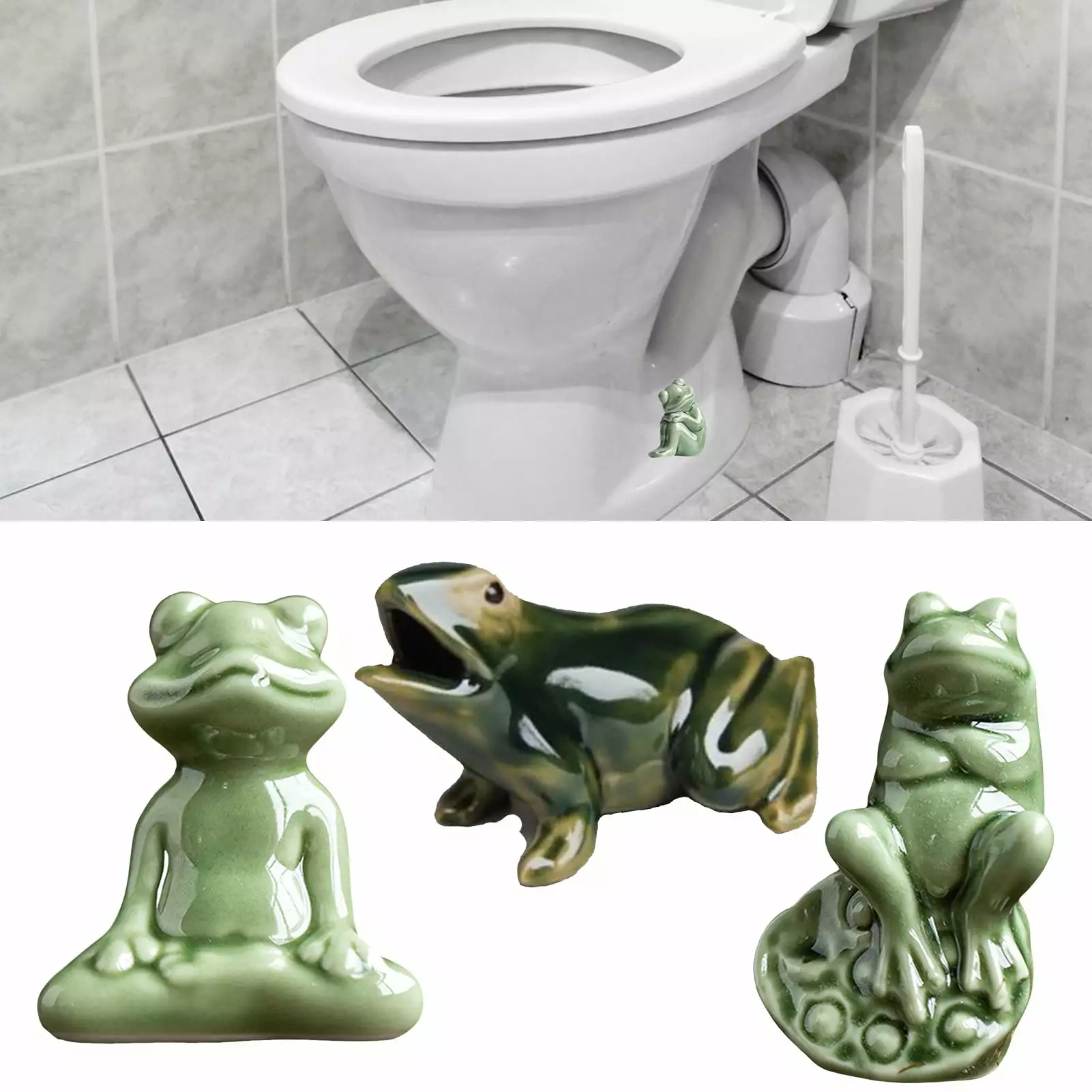 HomeCozy Novelty Frog Toilet Accessory Decorative Toilet Bolt Cover for Home Bathroom Cute Bathroom Decor