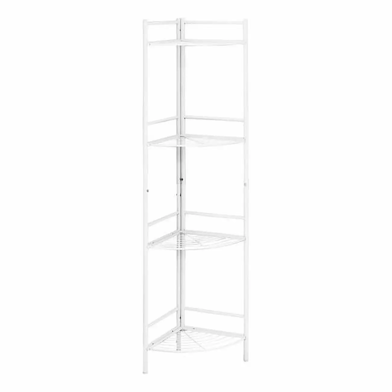 HomeRoots 18.5 x 13.5 x 57.75 in. White Metal Corner Etagere Bookcase