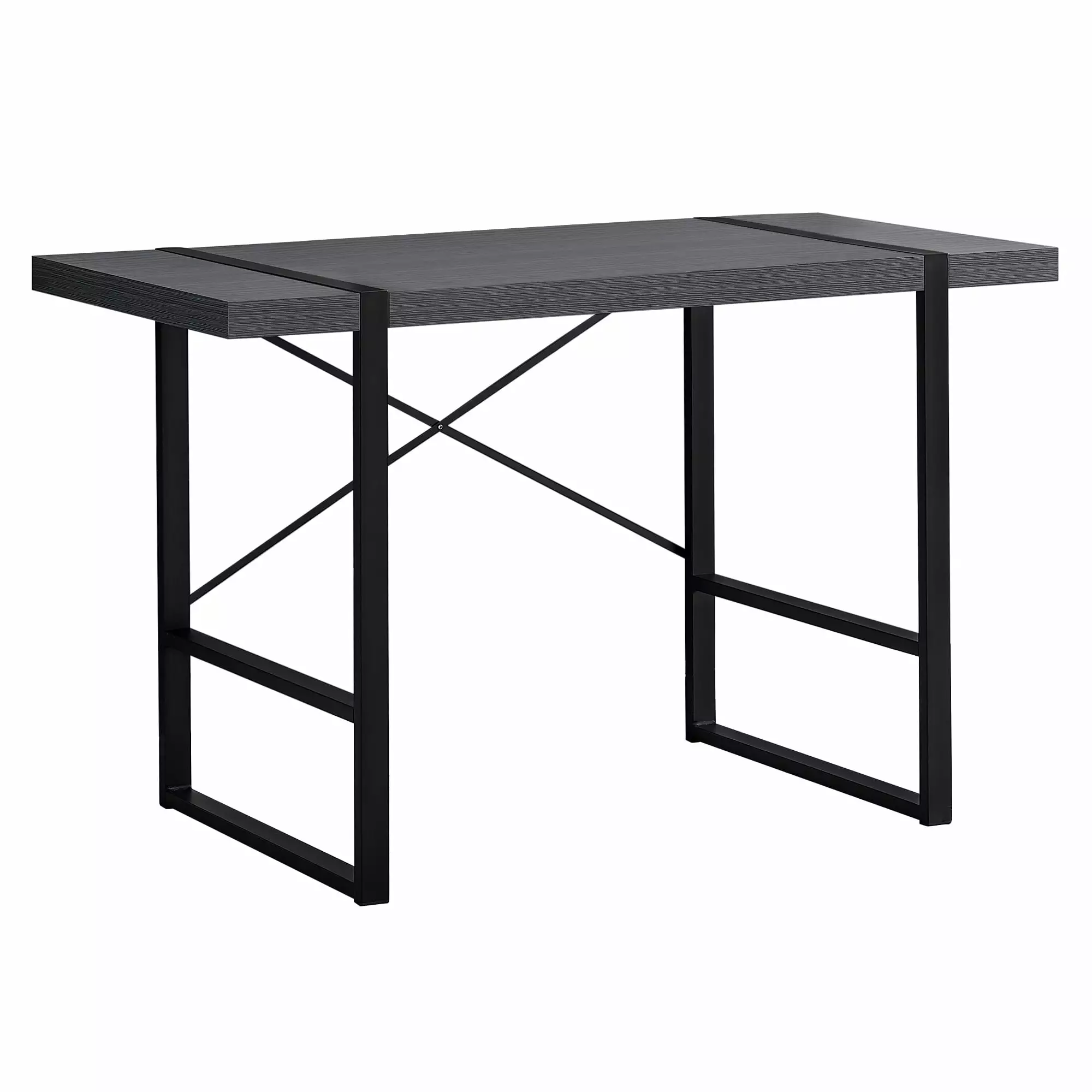 HomeRoots 23.75 x 49 x 30 in. Grey & Black Metal Computer Desk