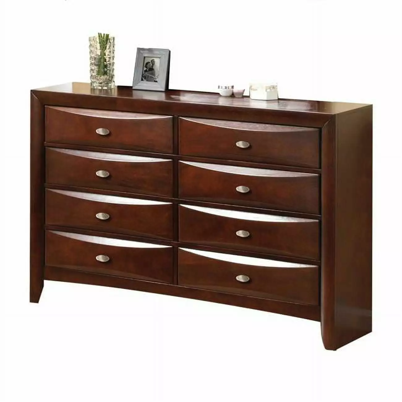 HomeRoots 41 in. Espresso Wood Finish Dresser with 8 Drawers