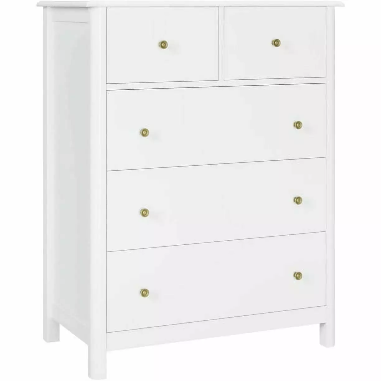 Homfa Kids Dresser of 5 Drawers. Dresser Chest with Easy Pull Handle for Bedroom. Living Room. White Finish