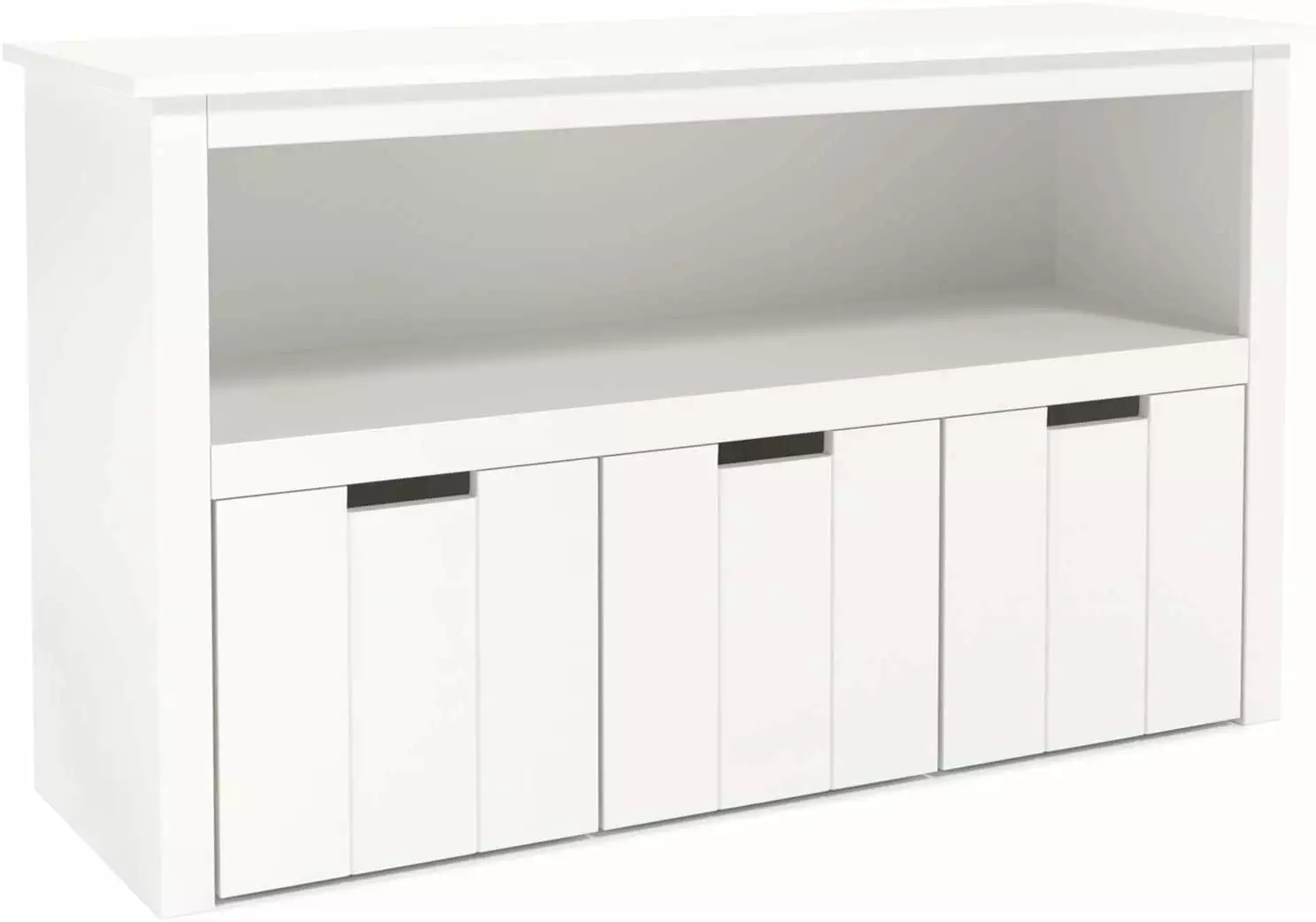 Homfa Kids Toy Storage. Cubes Storage Bins with 3 Drawers. White Toy Box with Shelves and Wheels