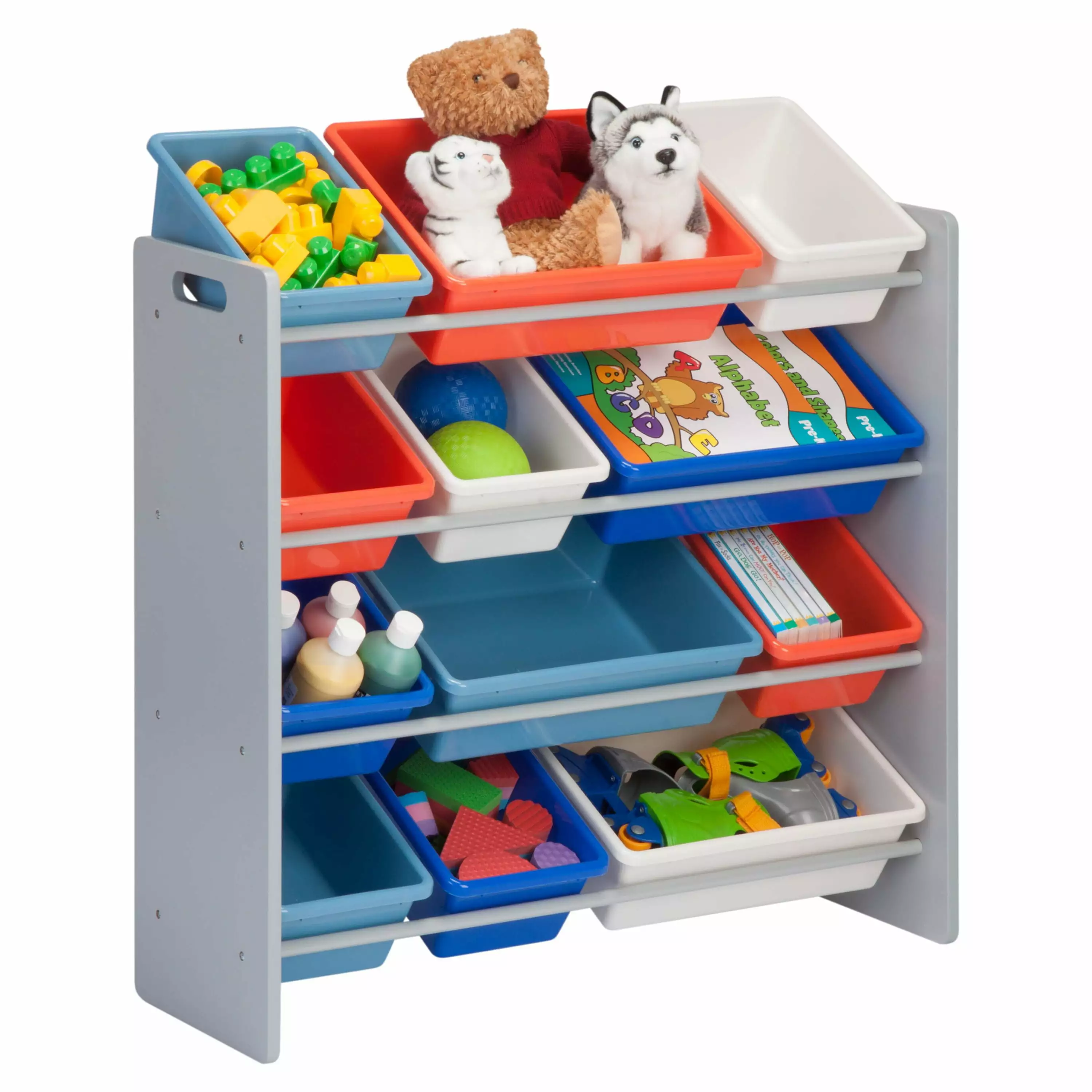 Honey-Can-Do MDF Toy Organizer with 12 Storage Bins. Gray/Multicolor