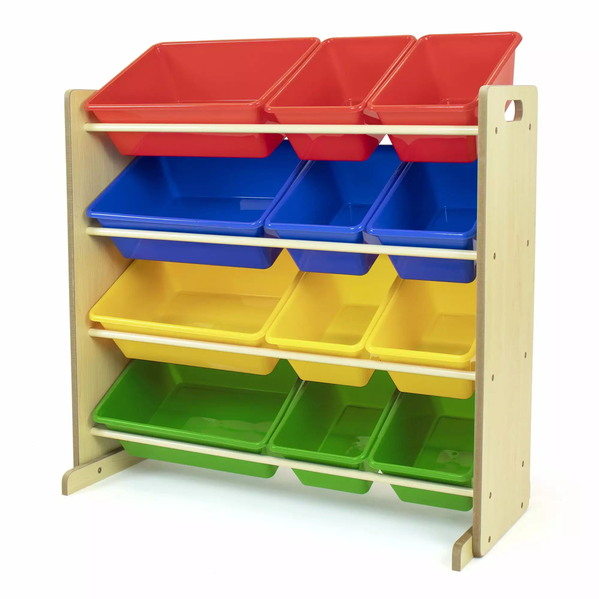 Humble Crew Children Wood and Plastic Toy Storage Racks with 12 Bins. Multi-Color