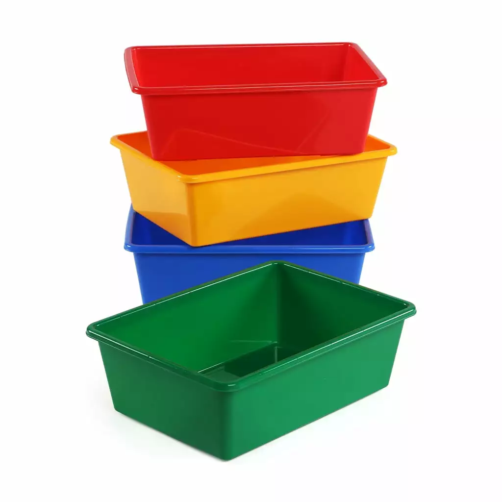 Humble Crew Kids' Primary Colors Large Plastic Storage Bins. Set of 4. Ages 3 and Up