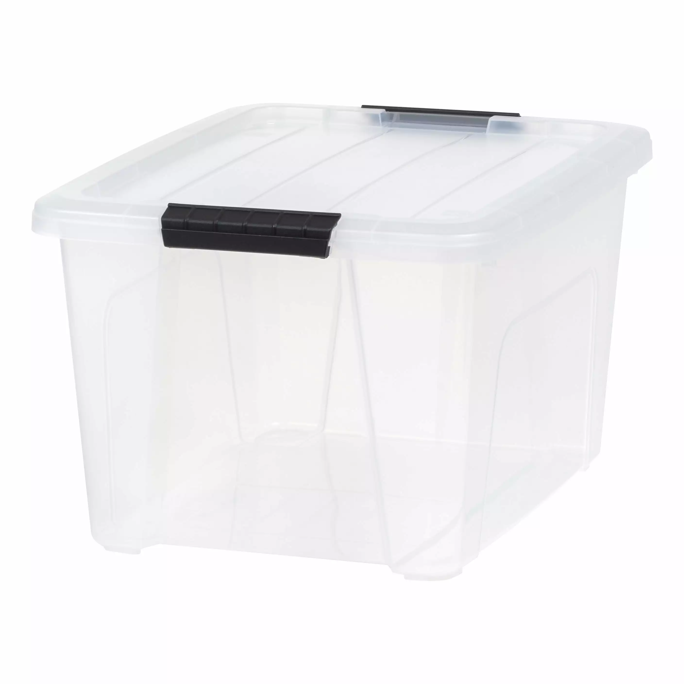 IRIS USA 32 Qt. Plastic Storage Bins with Lids. Clear. Latching. Stackable. Totes