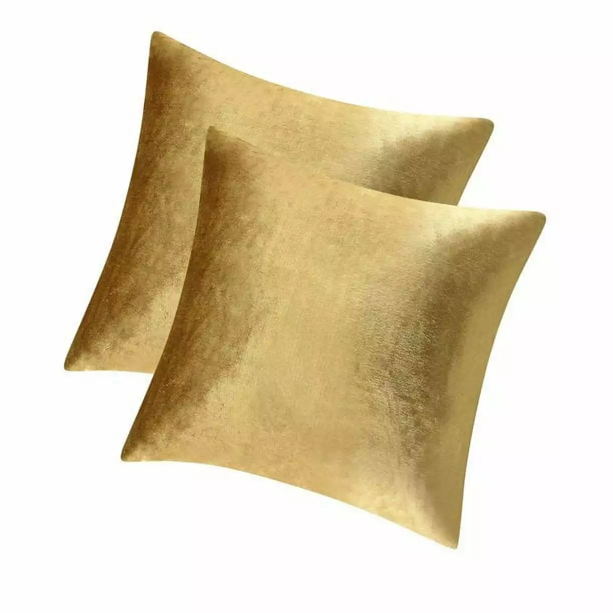 ISHANTECH Gold Velvet Decorative Throw Pillow Covers For Sofa Bed 2 Pack Soft Cushion Cover (18 X 18 in)