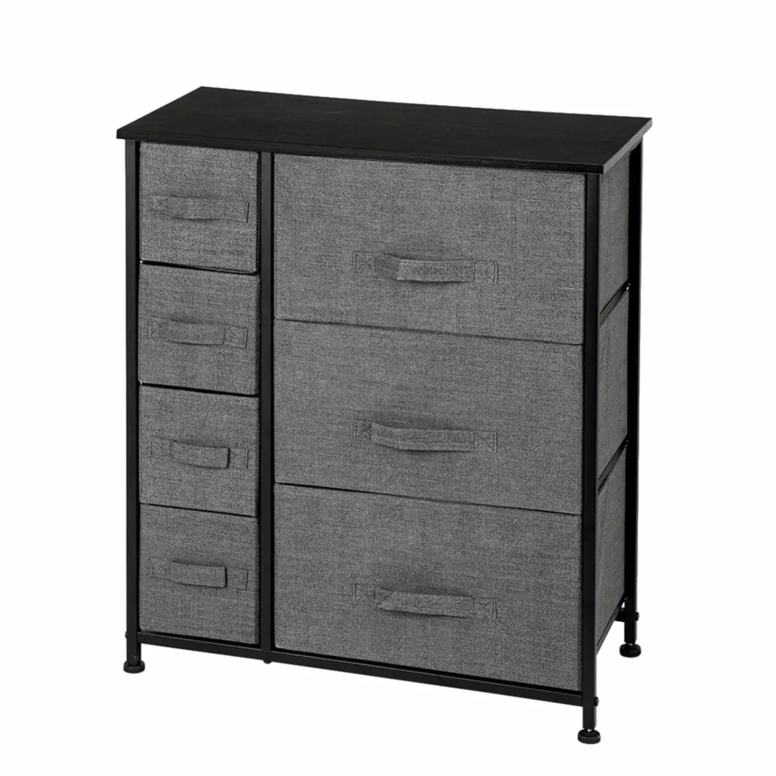 IVV Nightstand With 7 Drawers Wood Furniture Storage Lockers. Gray