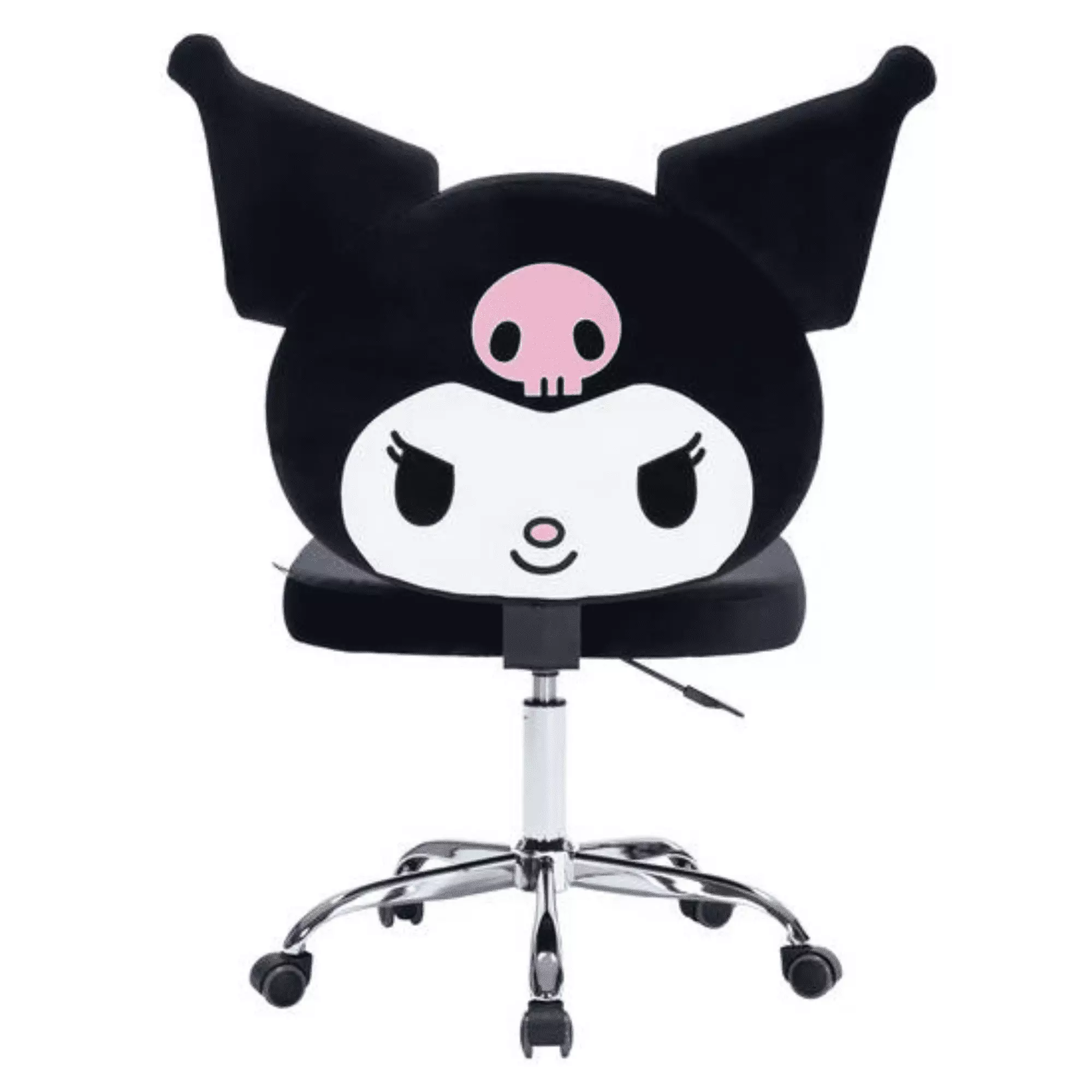 Impressions Vanity Kuromi Armless Swivel Desk Chair. Vanity Chair with Adjustable Height (Black)