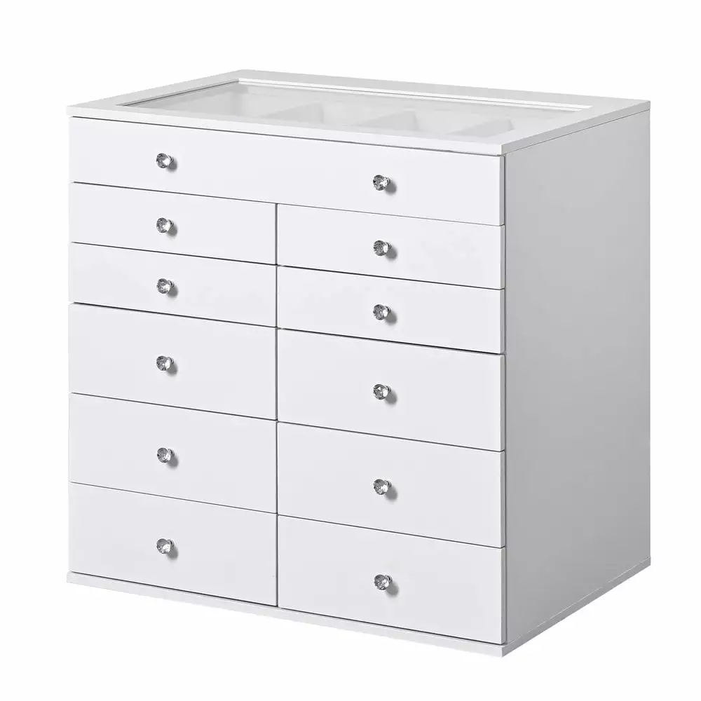 Impressions Vanity SlayStation Display Chest with 11 Drawer. Craft Storage Organization (White)