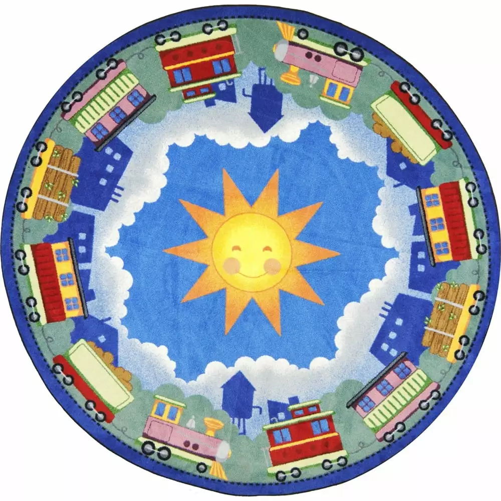 In Training 13'2 Round Area Rug In Color Multi