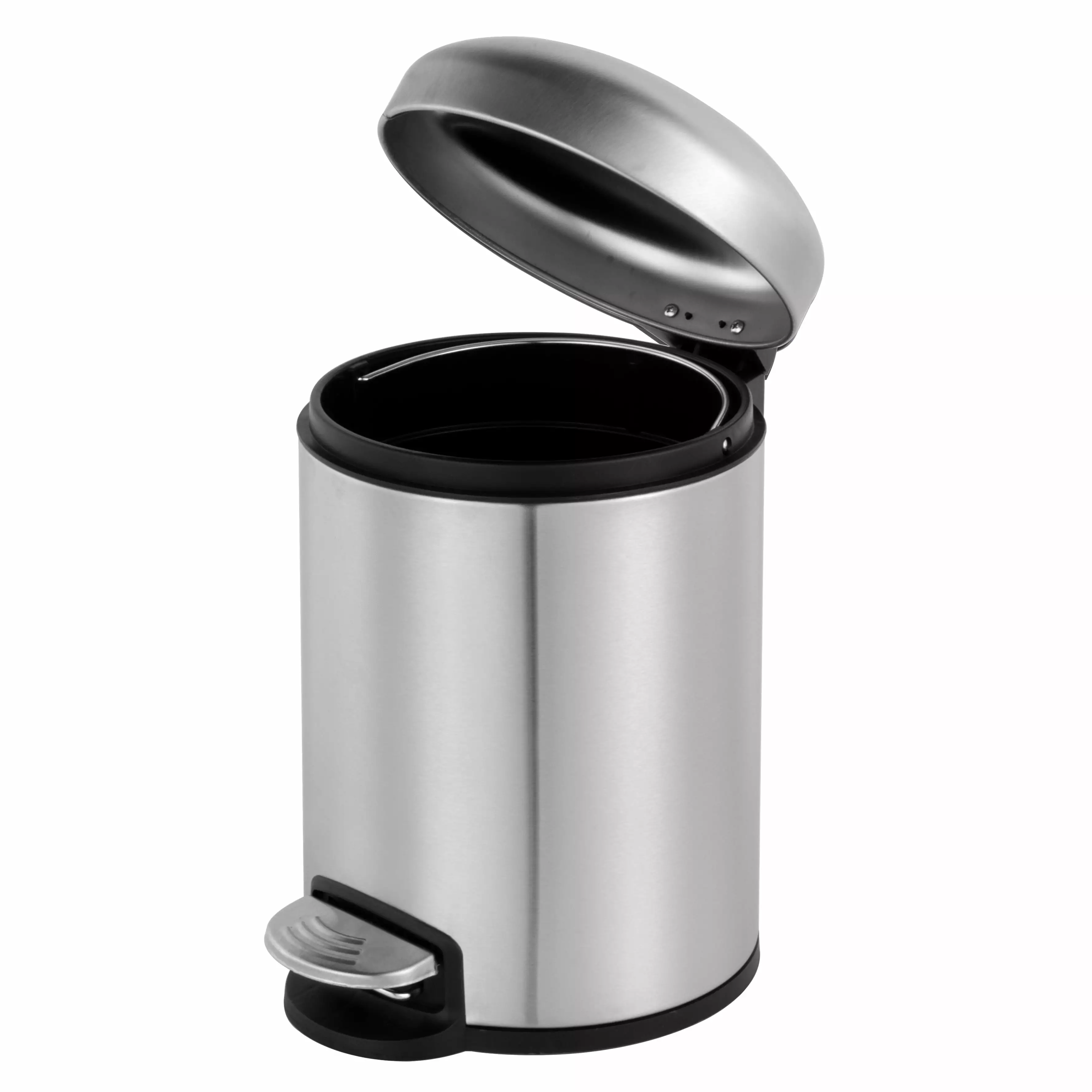 Innovaze 1.3 Gallon Trash Can. Stainless Steel Bathroom Step-on Wastebasket with Lid