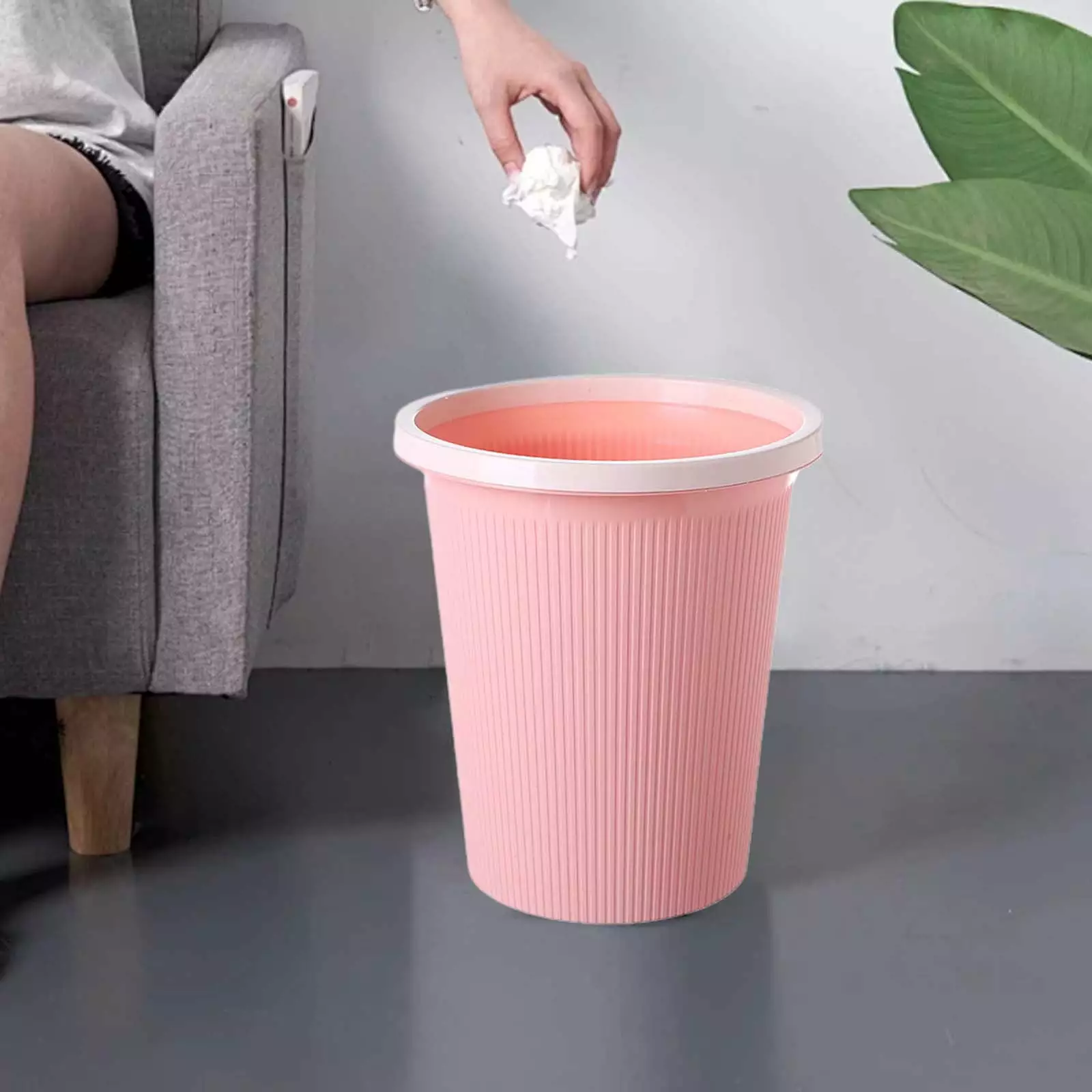 InsCrazy Trash Can Garbage Bin Wastebasket Garbage Can Trash Can Pressure Circle Trash Can Garbage Can Wastebaskets for Bathroom Bedroom office Kitchen Small Space Living Trash Bin Garbage Bin